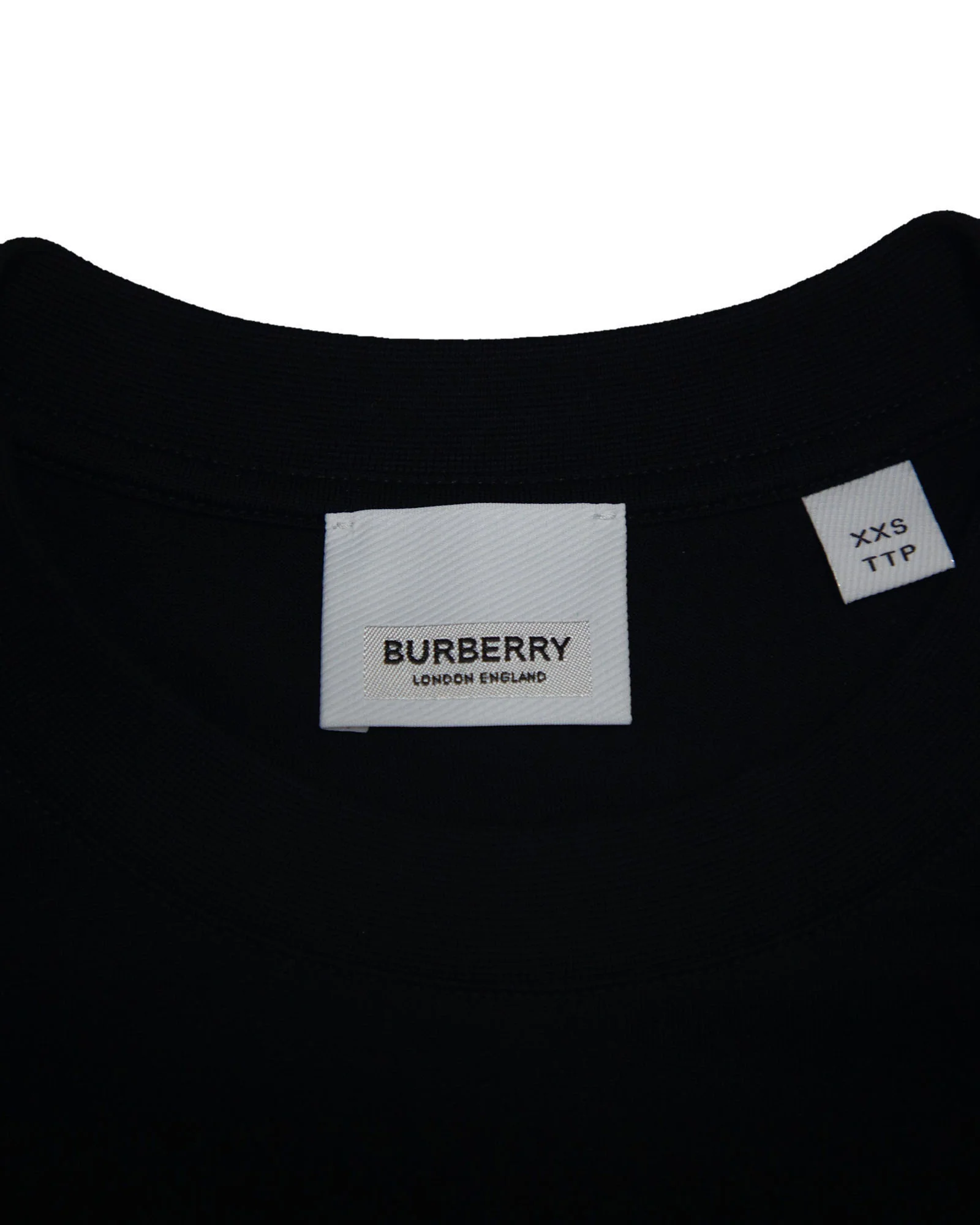 Women's Burberry Striped Ruffled-Sleeve Oversized T-shirt In Black Cotton - Image 7