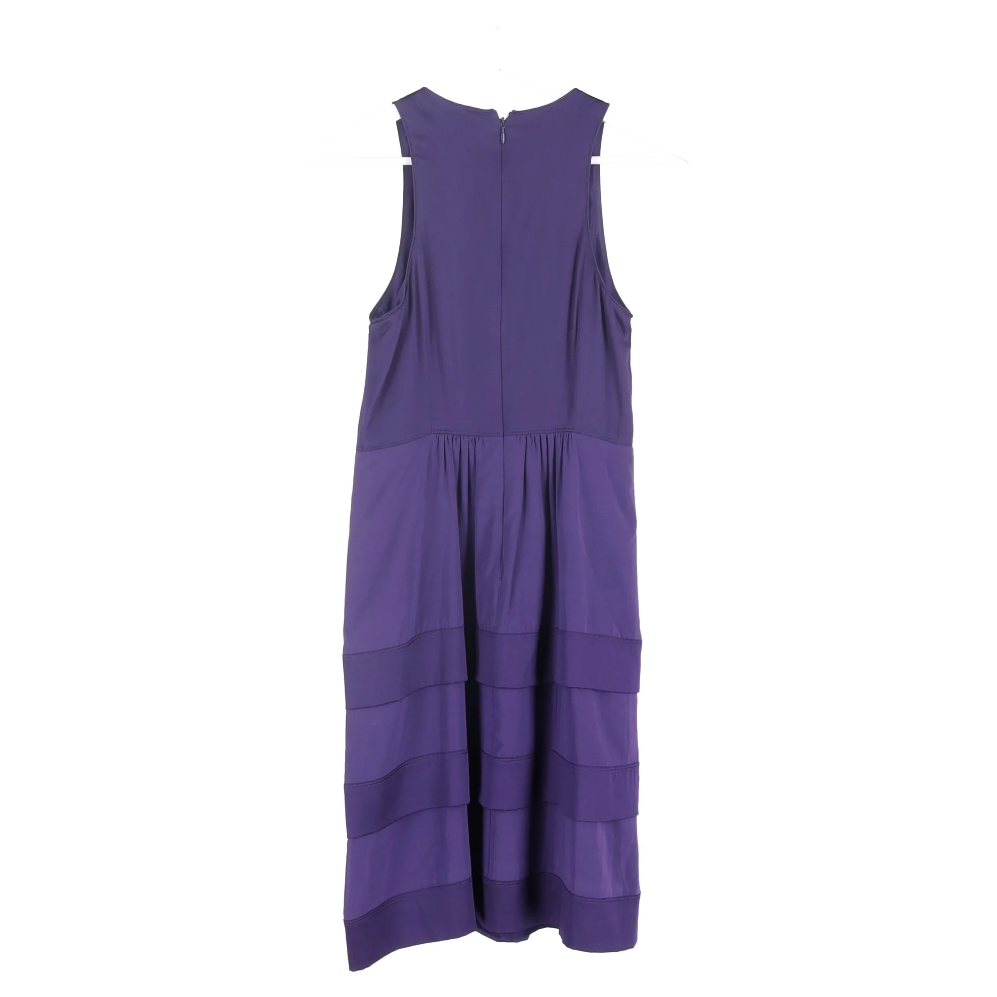 Women's Burberry Tiered Midi Dress in Purple Viscose - Image 5