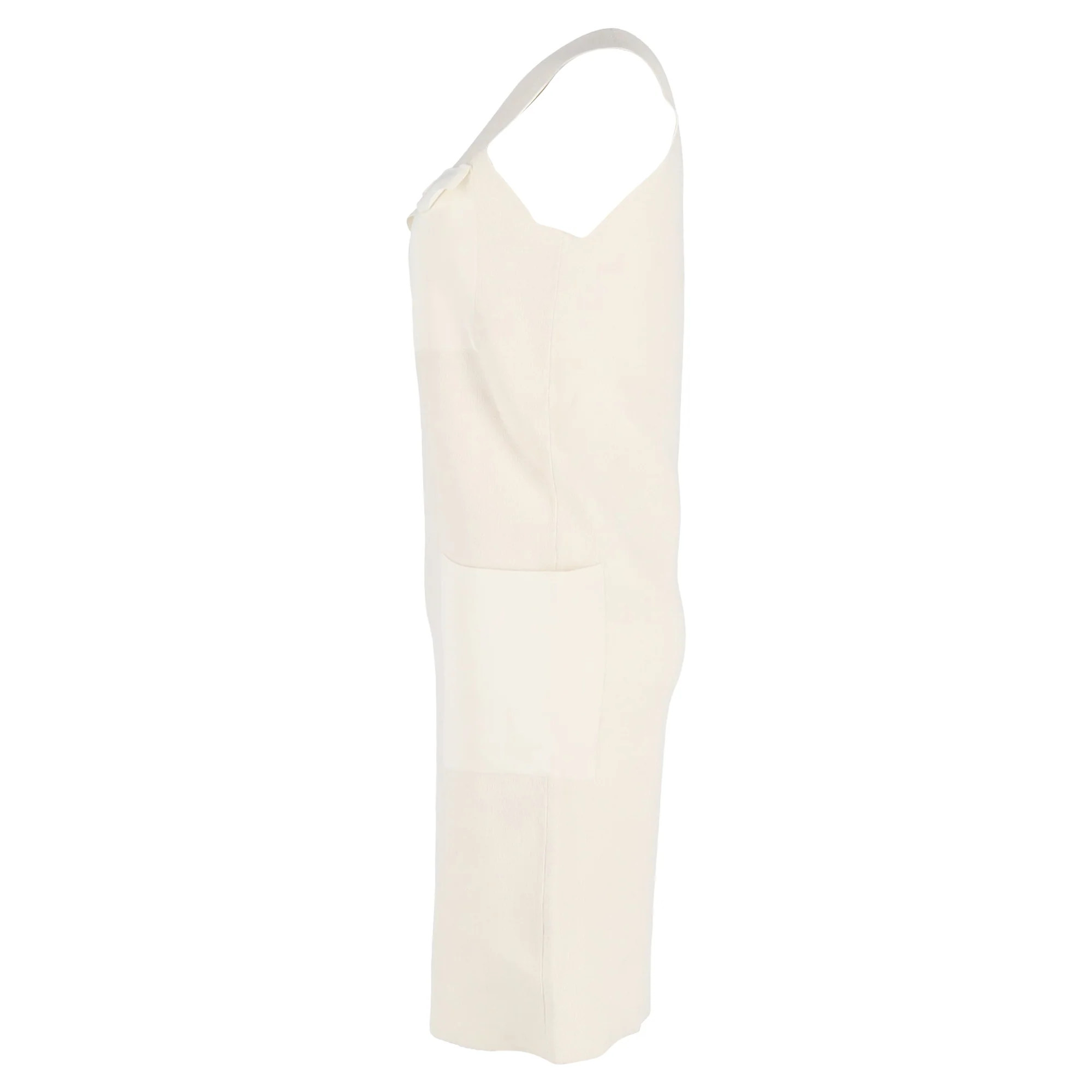 Women's  Celine Four-Pocket Sleeveless Midi Dress in Cream Viscose - Image 2