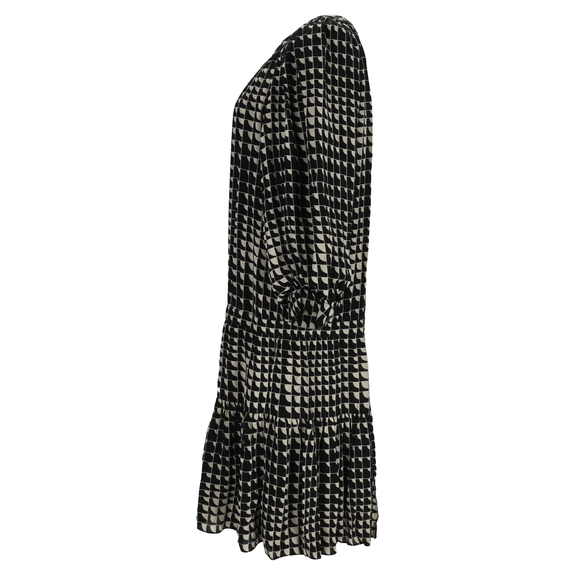 Women's Celine Geometric Print Midi Dress in Multicolor Silk - Image 2
