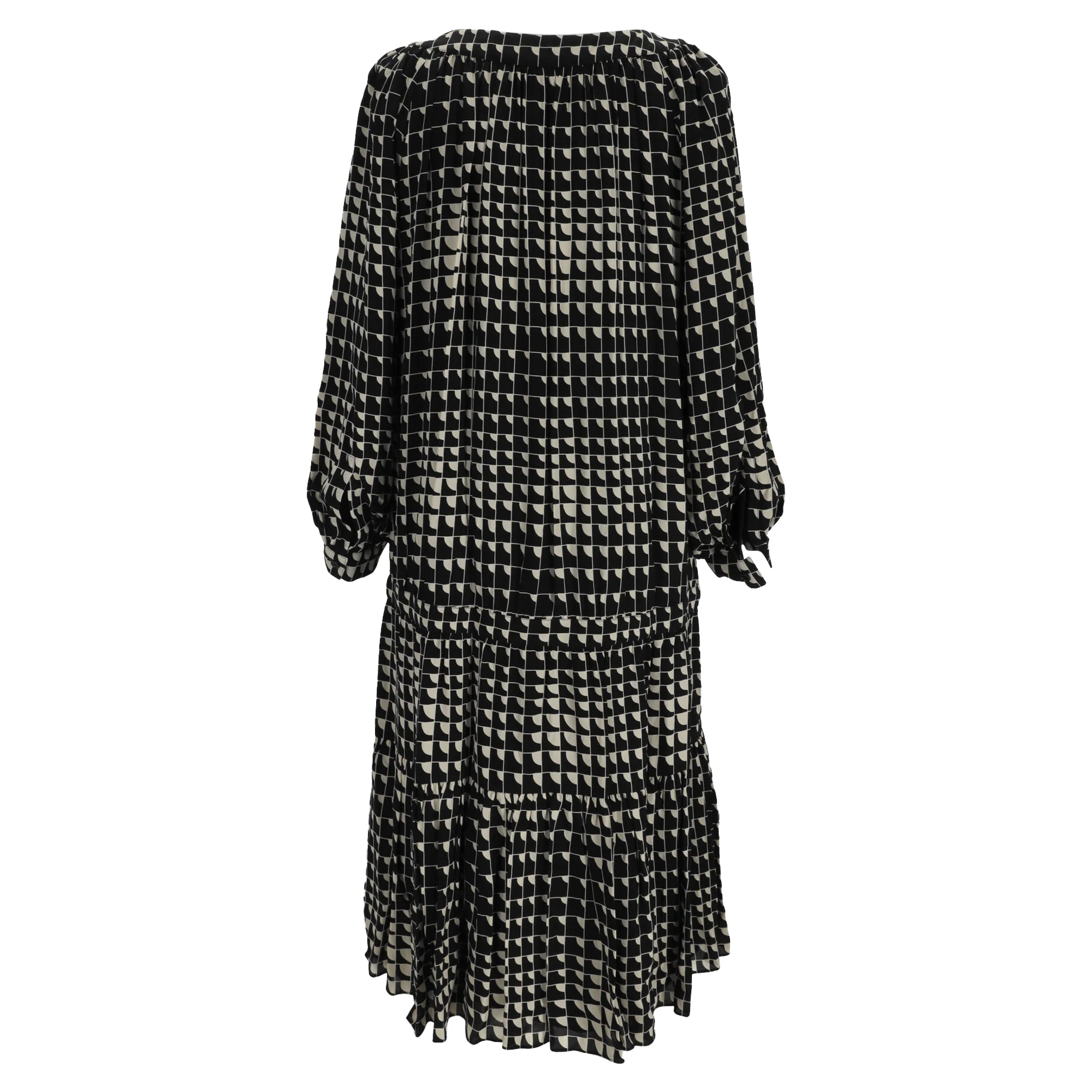 Women's Celine Geometric Print Midi Dress in Multicolor Silk - Image 3