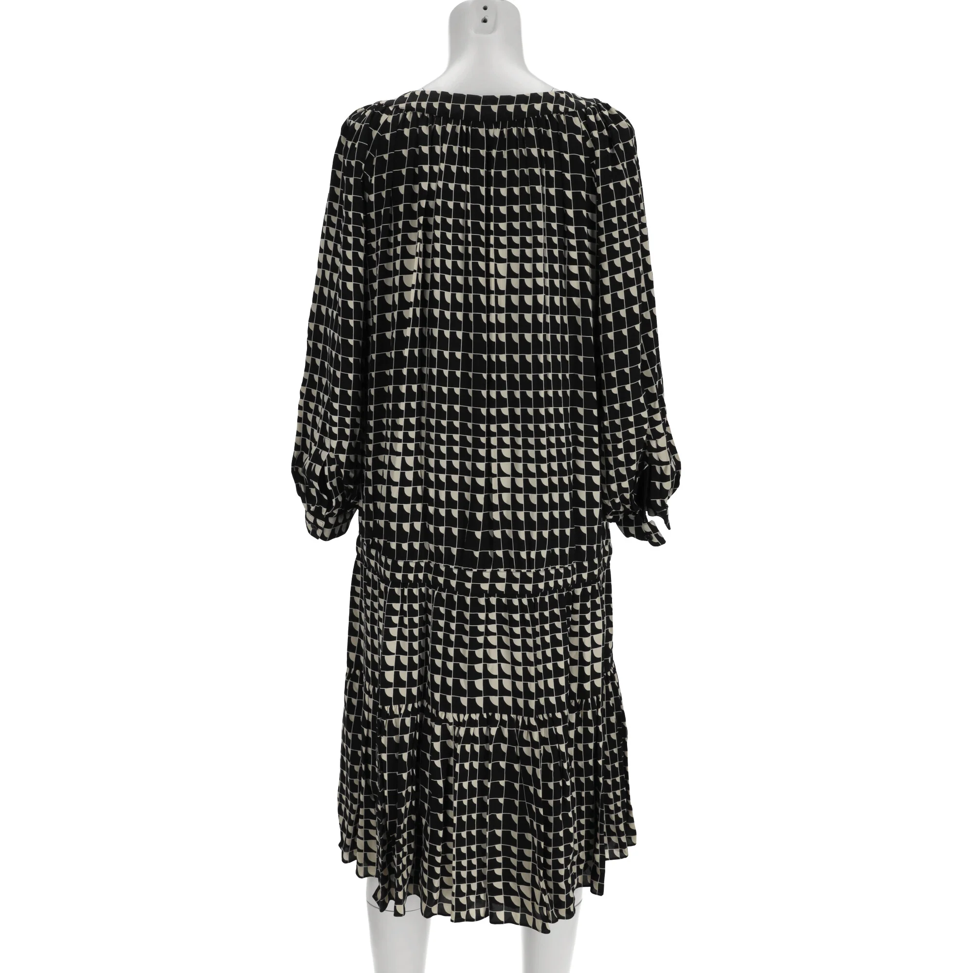 Women's Celine Geometric Print Midi Dress in Multicolor Silk - Image 8