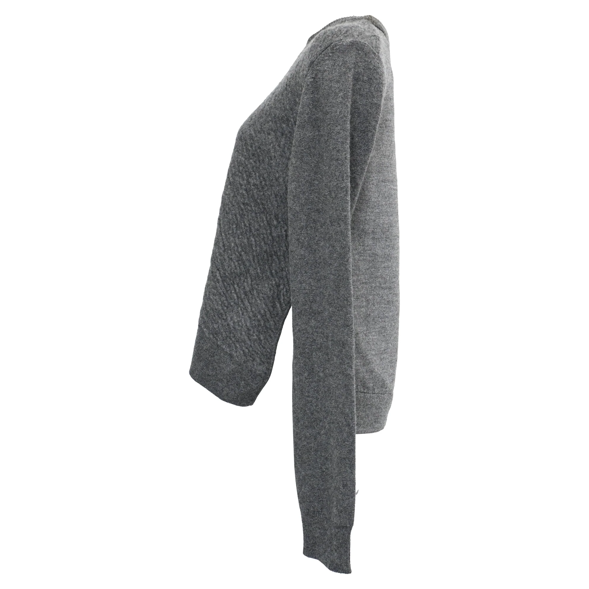 Women's Celine Knitted Crewneck Sweater in Grey Wool - Image 2