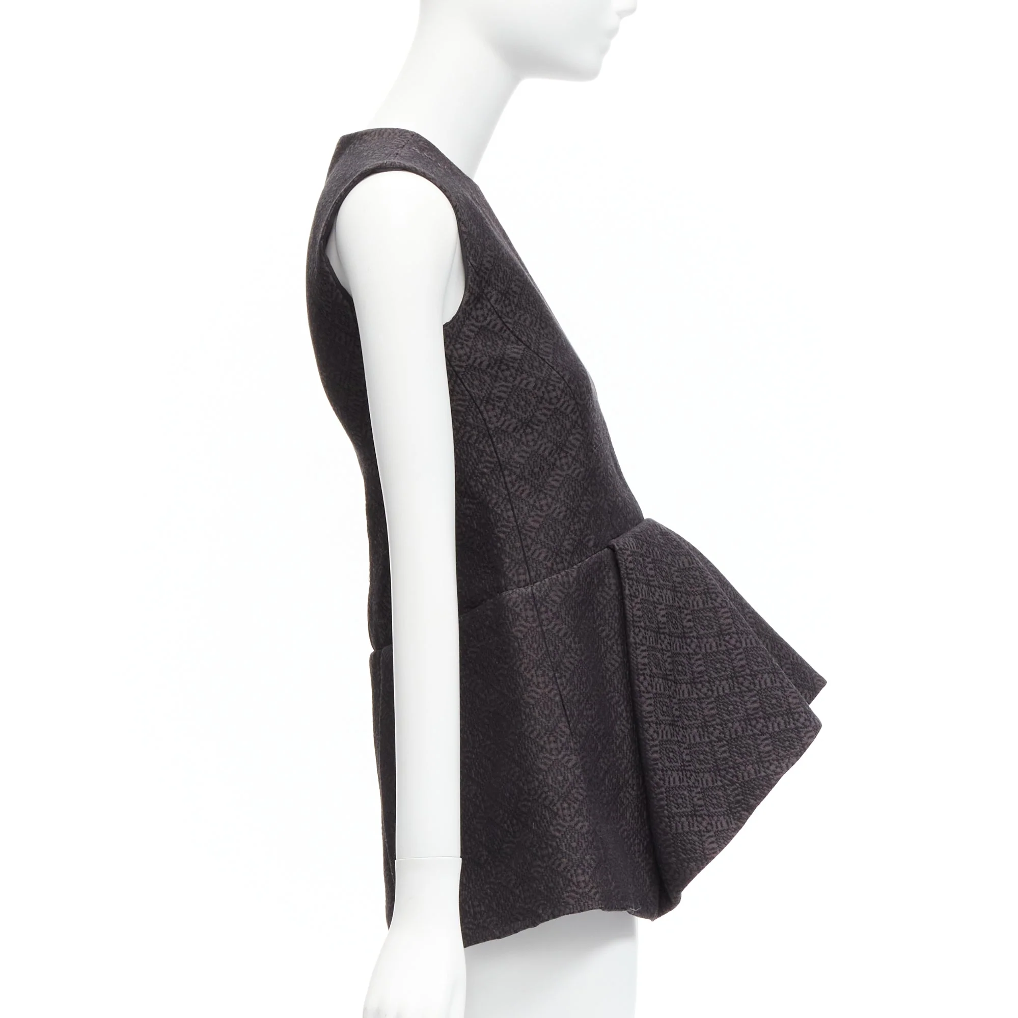 Women's Celine Phoebe Philo cotton jacquard waterfall peplum top - Image 10