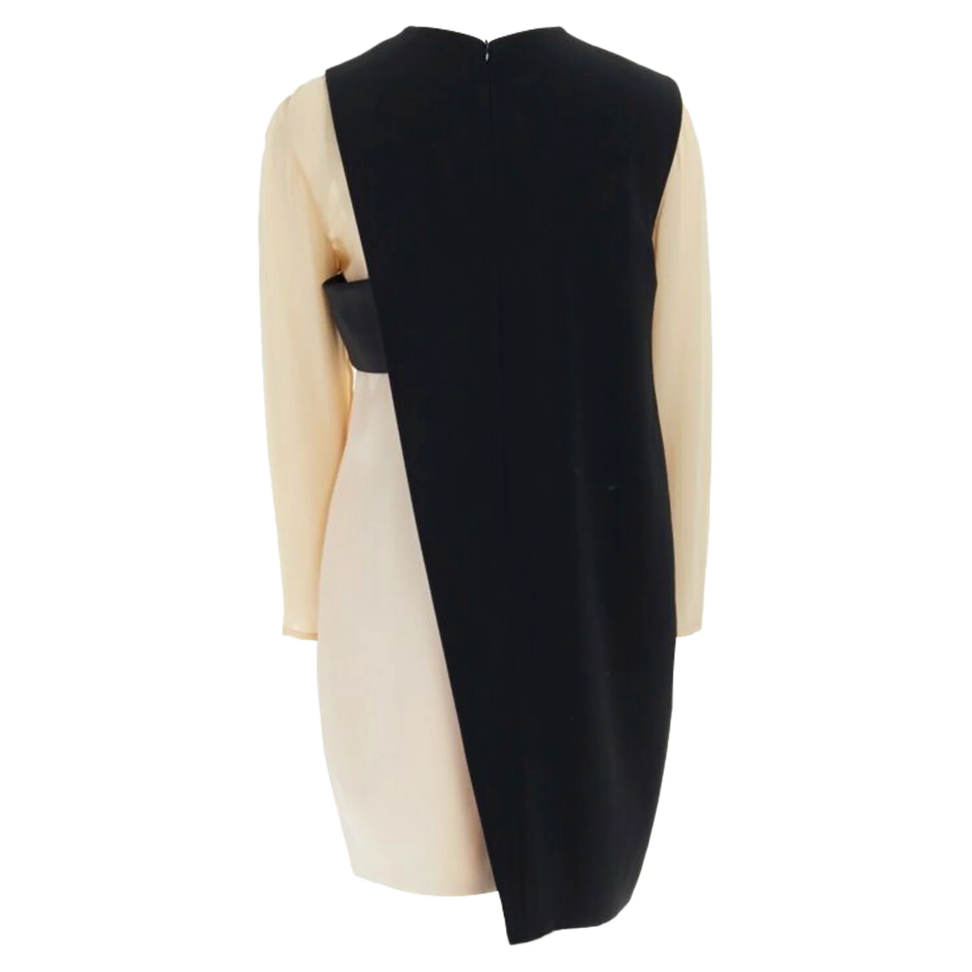 Women's Celine Phoebe Philo nude asymmetric layered silk sleeve shift dress - Image 5