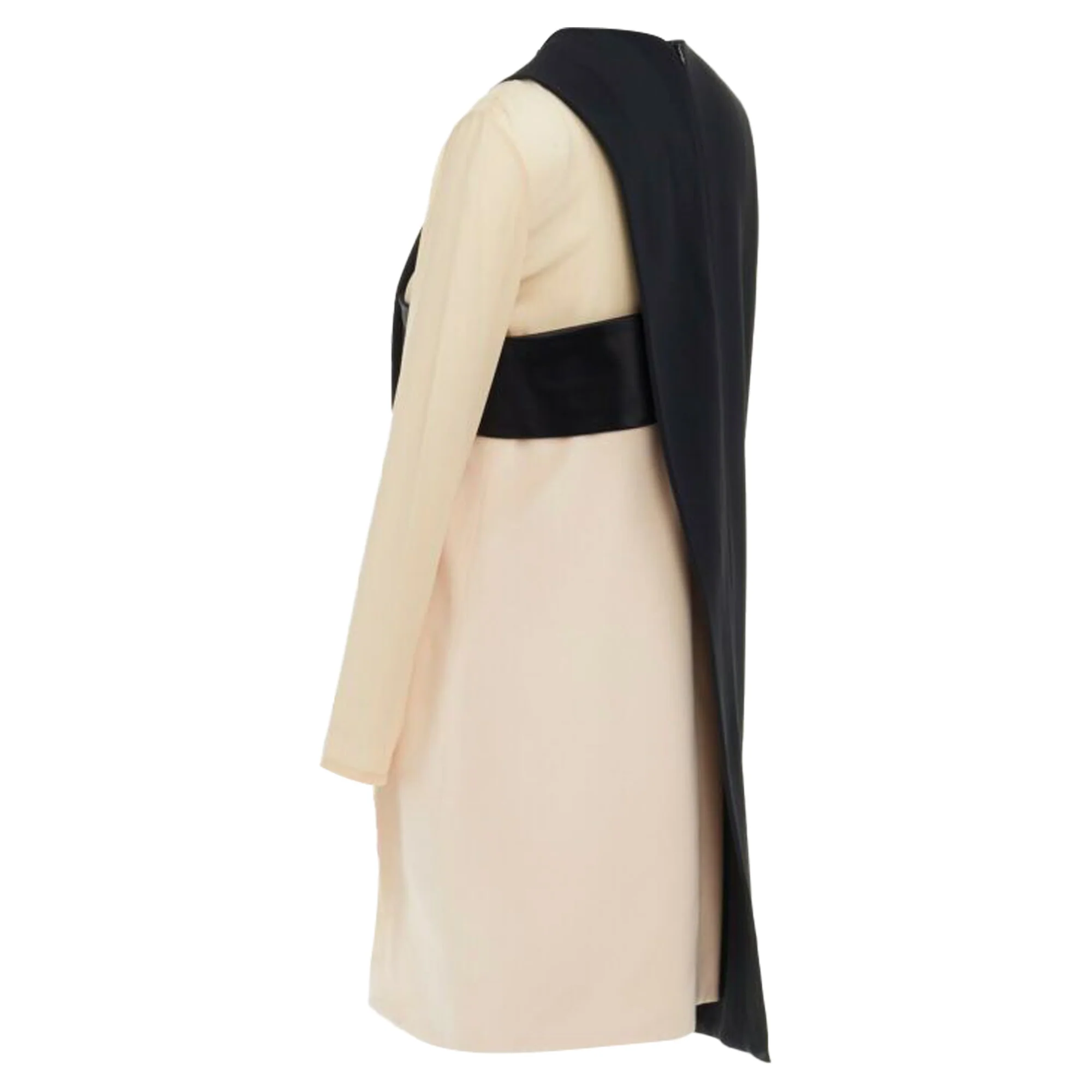 Women's Celine Phoebe Philo nude asymmetric layered silk sleeve shift dress - Image 6