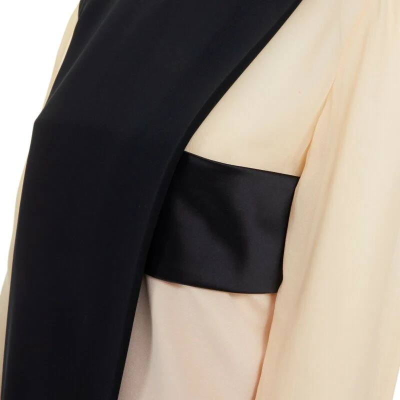 Women's Celine Phoebe Philo nude asymmetric layered silk sleeve shift dress - Image 8