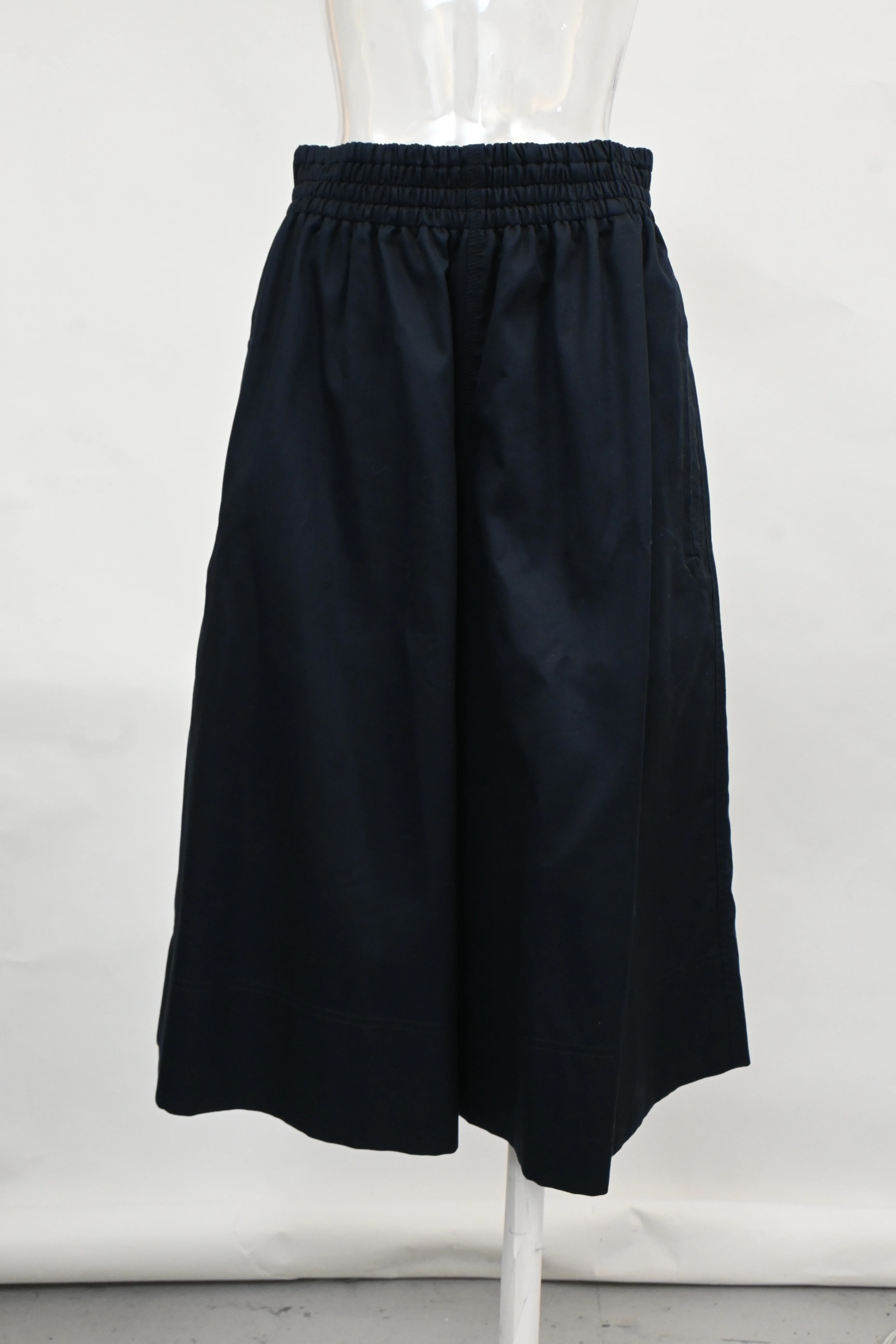 Women's Celine Wide-Leg Culottes in Navy Blue Cotton - Image 5