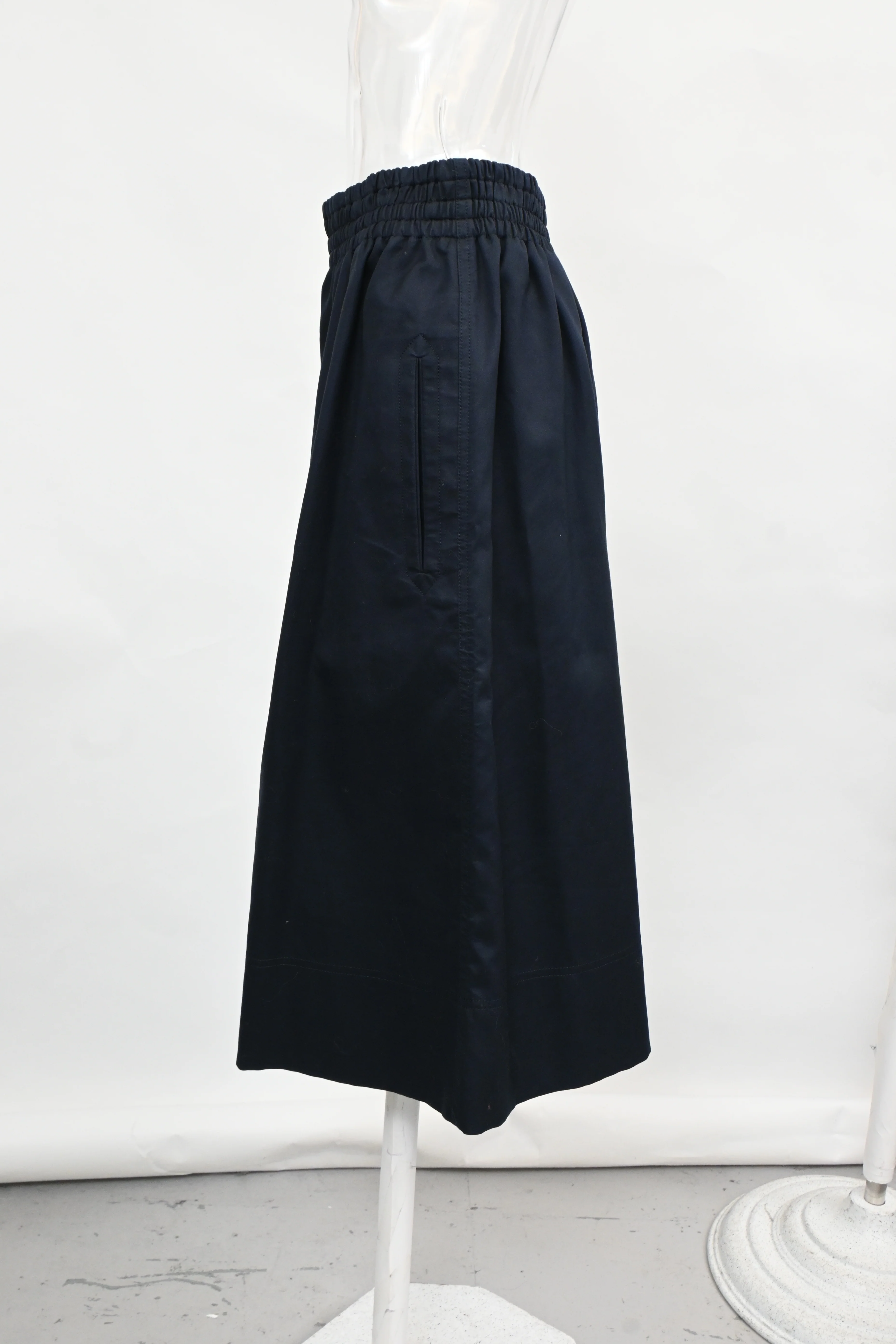 Women's Celine Wide-Leg Culottes in Navy Blue Cotton - Image 6