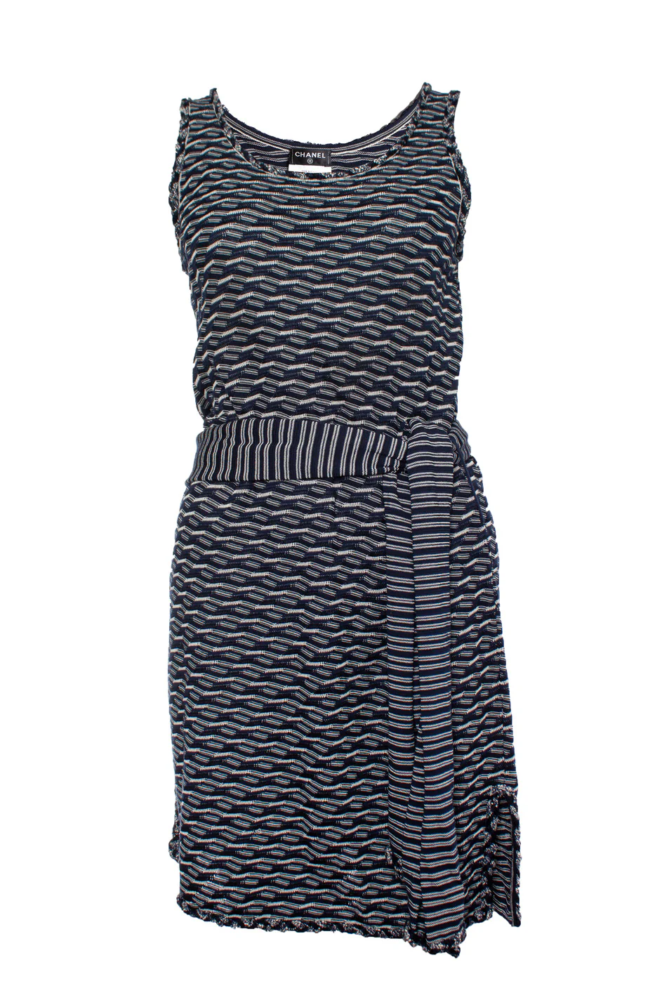 Women's Chanel Blue and white wrap dress
