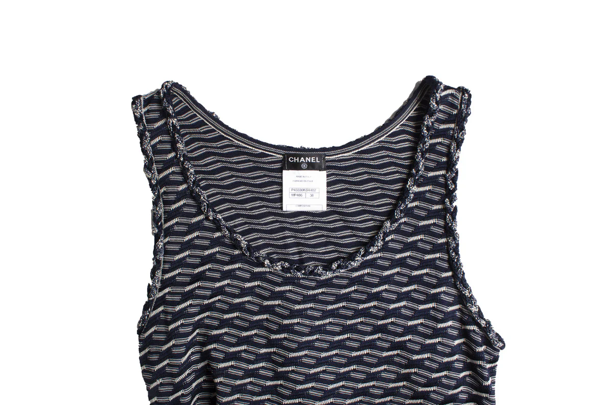 Women's Chanel Blue and white wrap dress - Image 6