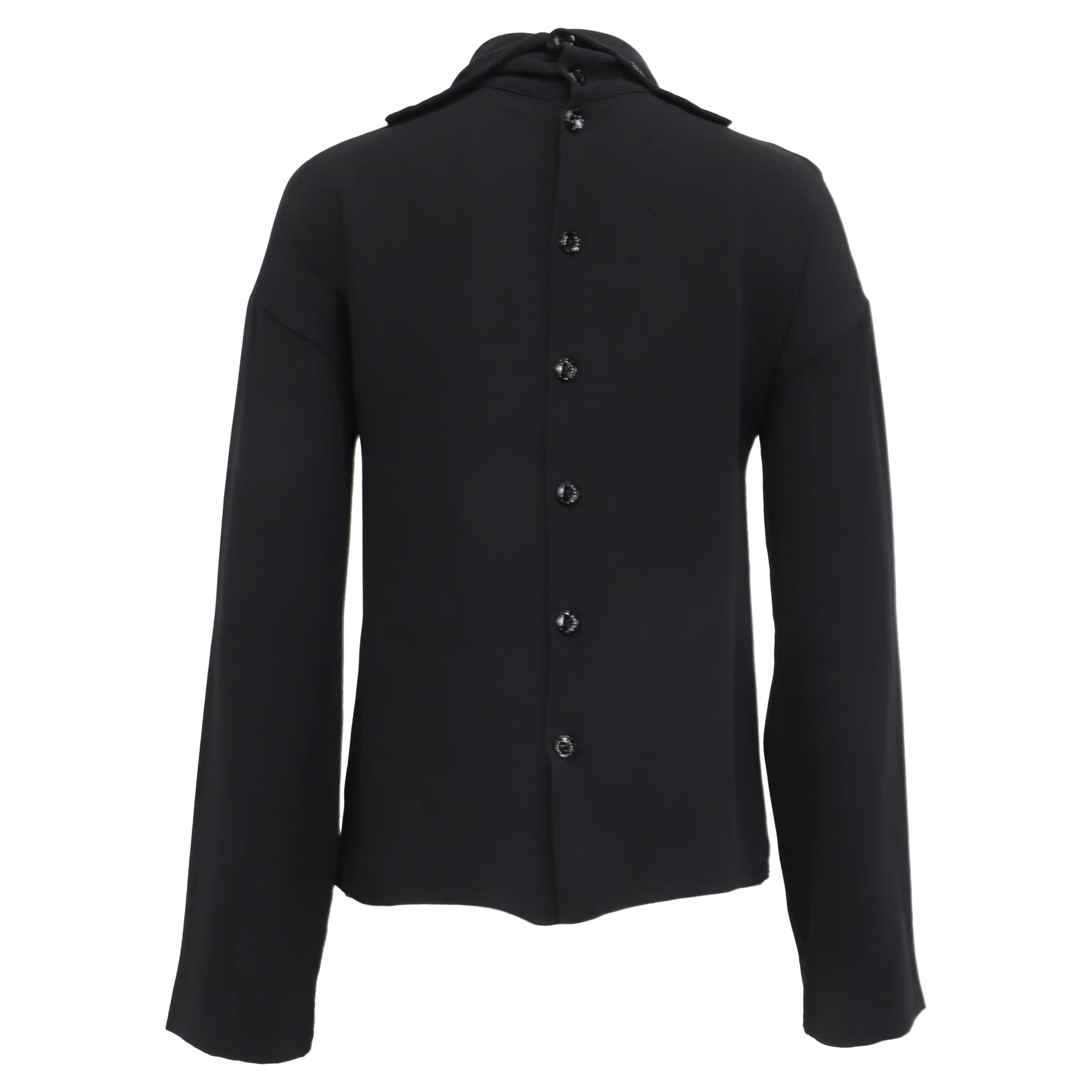 Women's Chanel Buttoned Blouse in Black Silk - Image 4