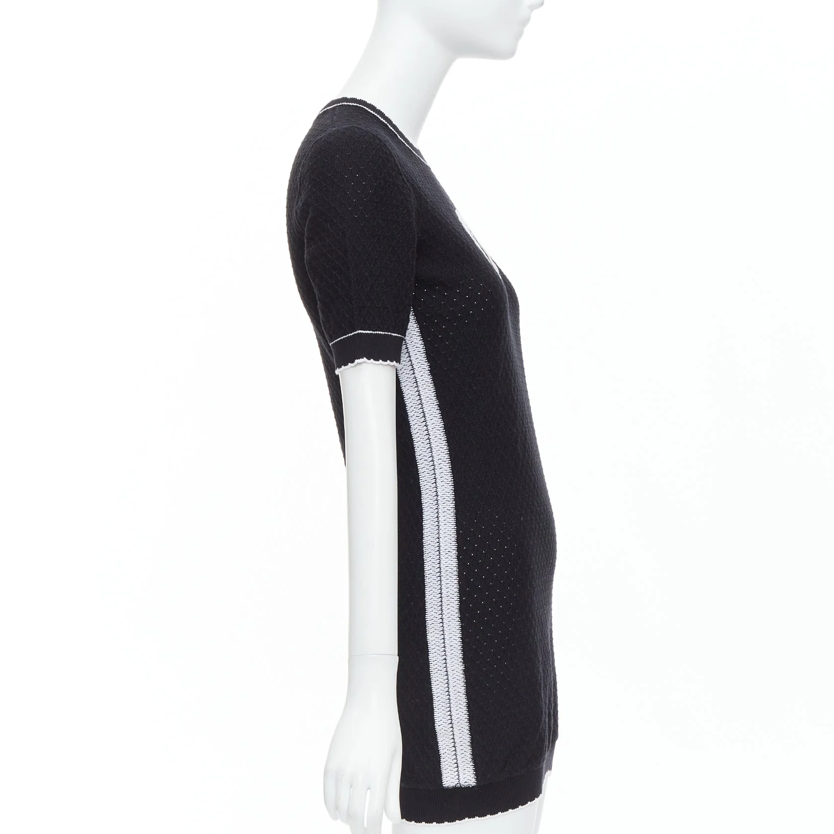 Women's Chanel cotton CC No bead broderie pointelle dress - Image 10