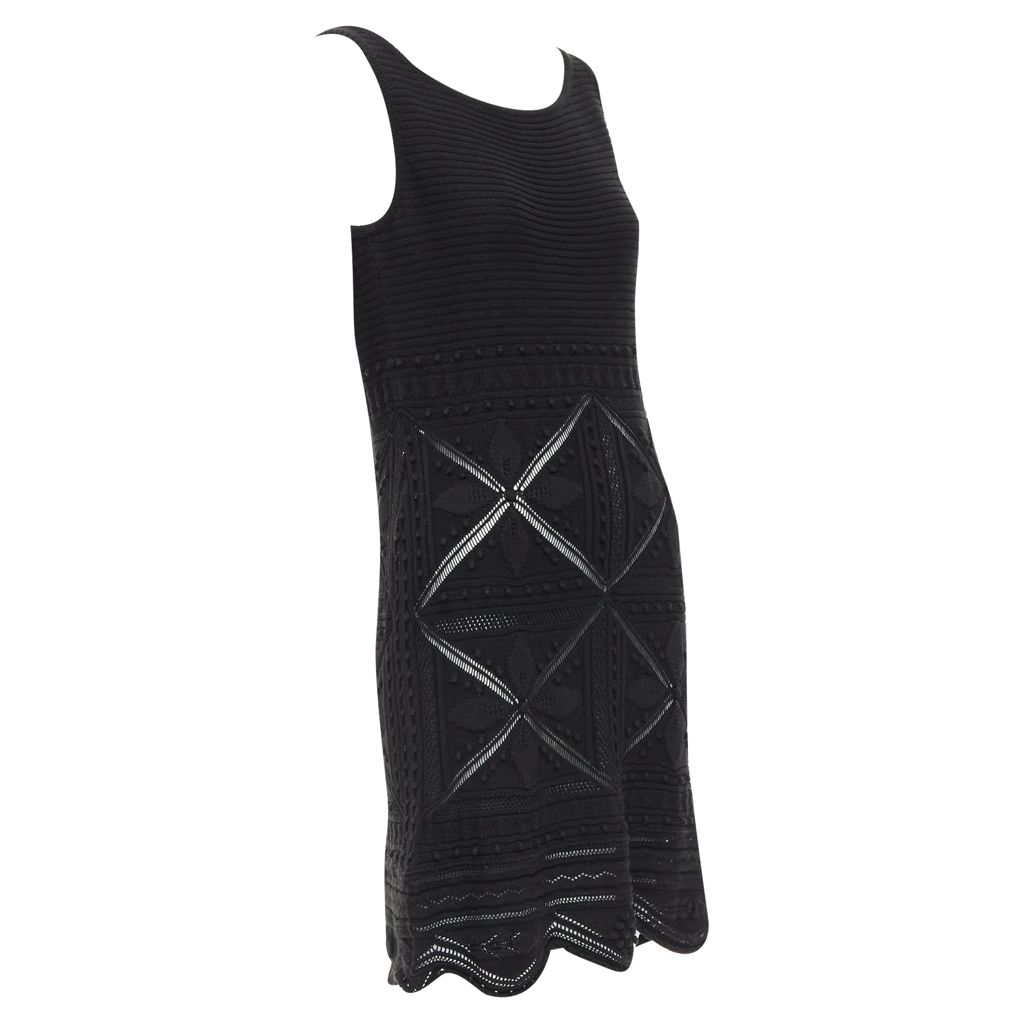 Women's Chanel cotton knitted pointelle floral sheer knitee dress - Image 3