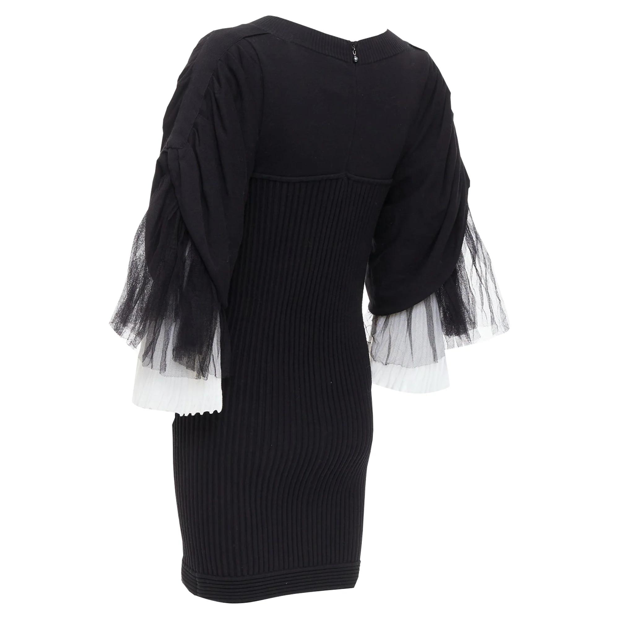 Women's Chanel cotton puff tulle sleeve dress - Image 6