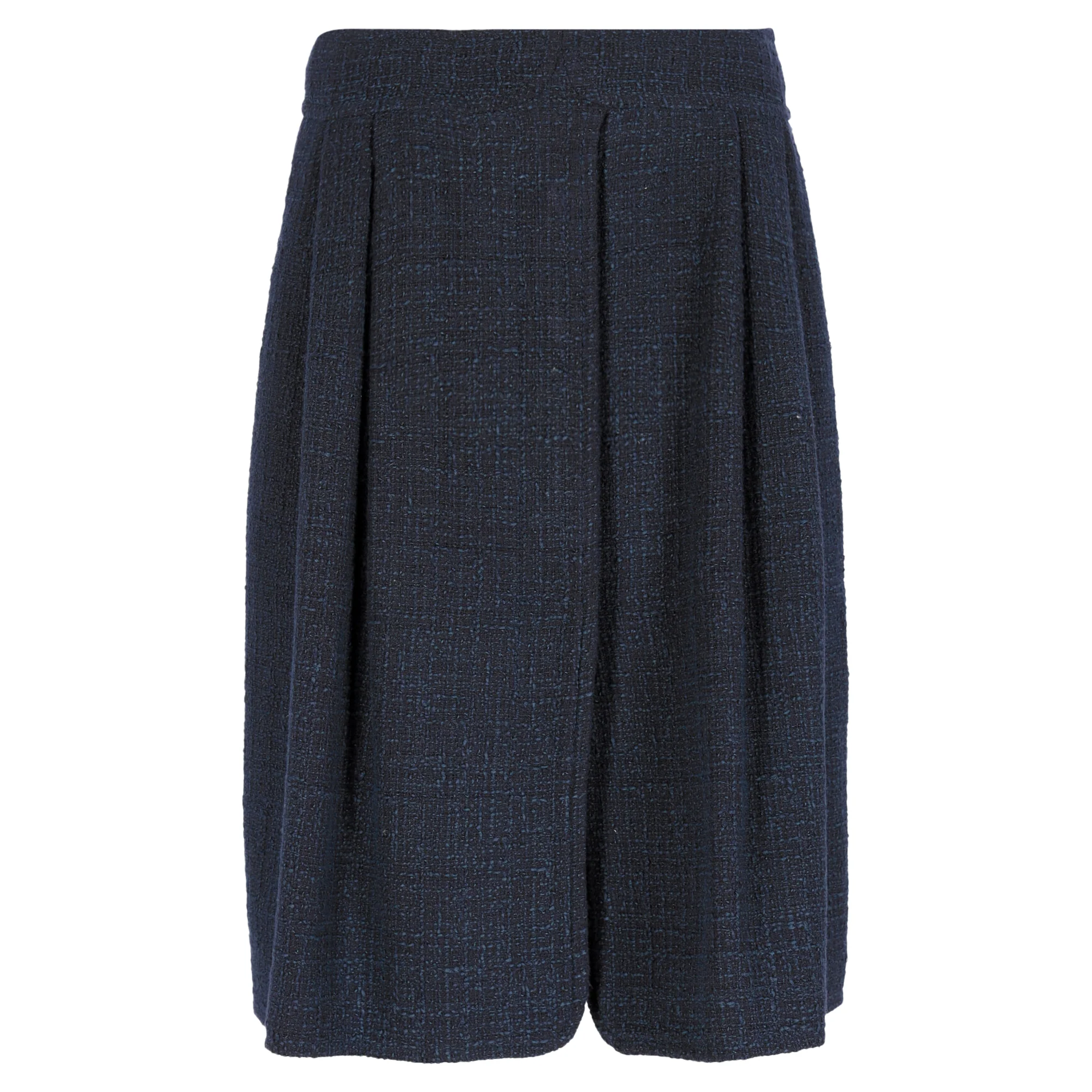 Women's Chanel Knee Length Skirt in Navy Blue Cotton