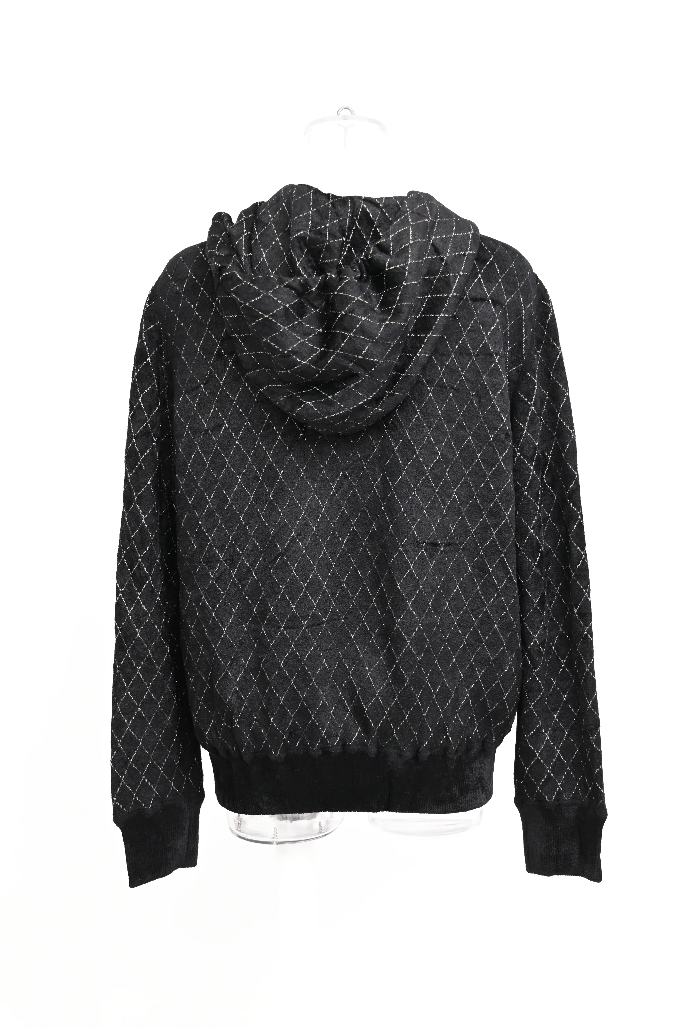 Women's Chanel Quilted Pattern Hoodie in Black Viscose - Image 8