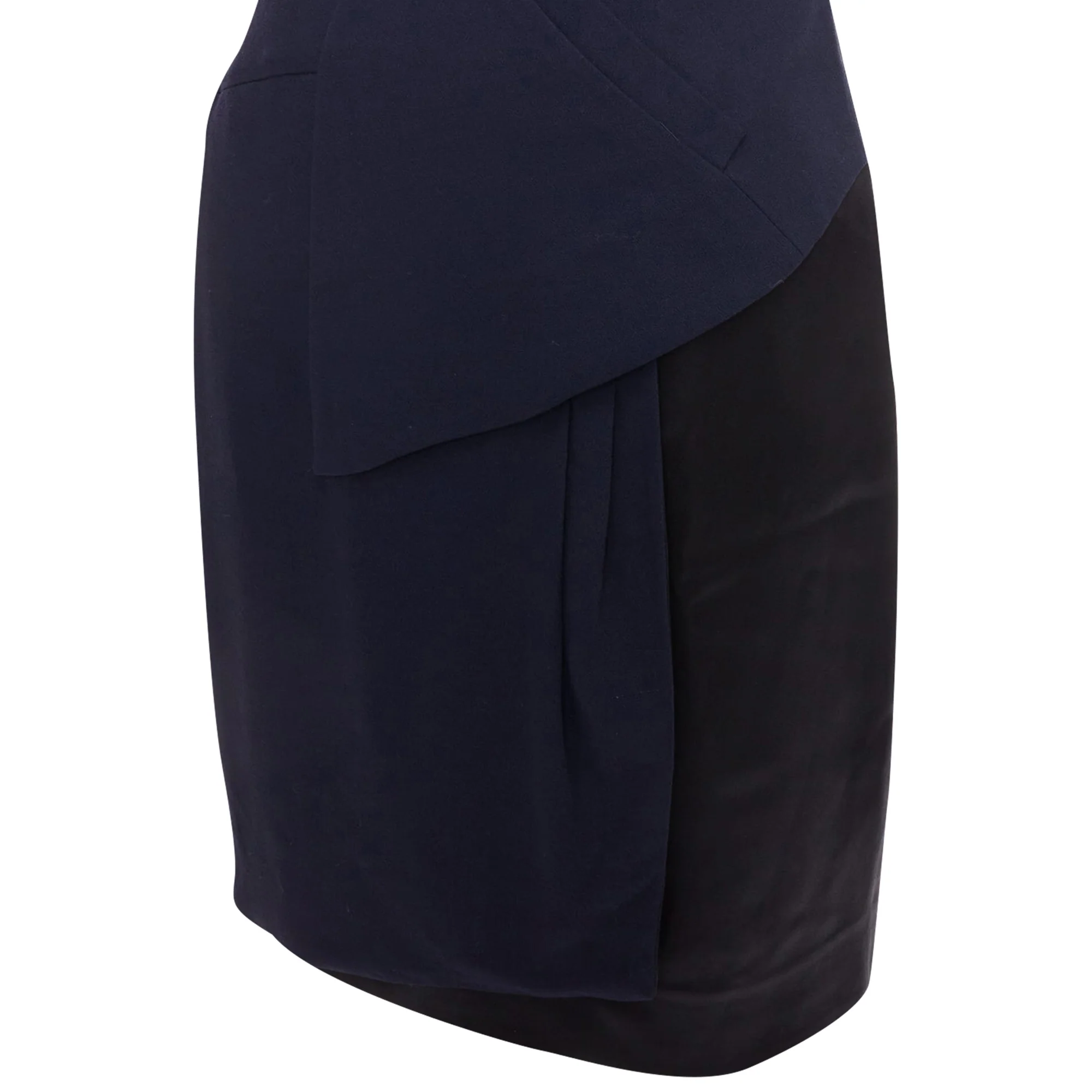 Women's Chanel rayon wool blend draped pleated shift dress - Image 2