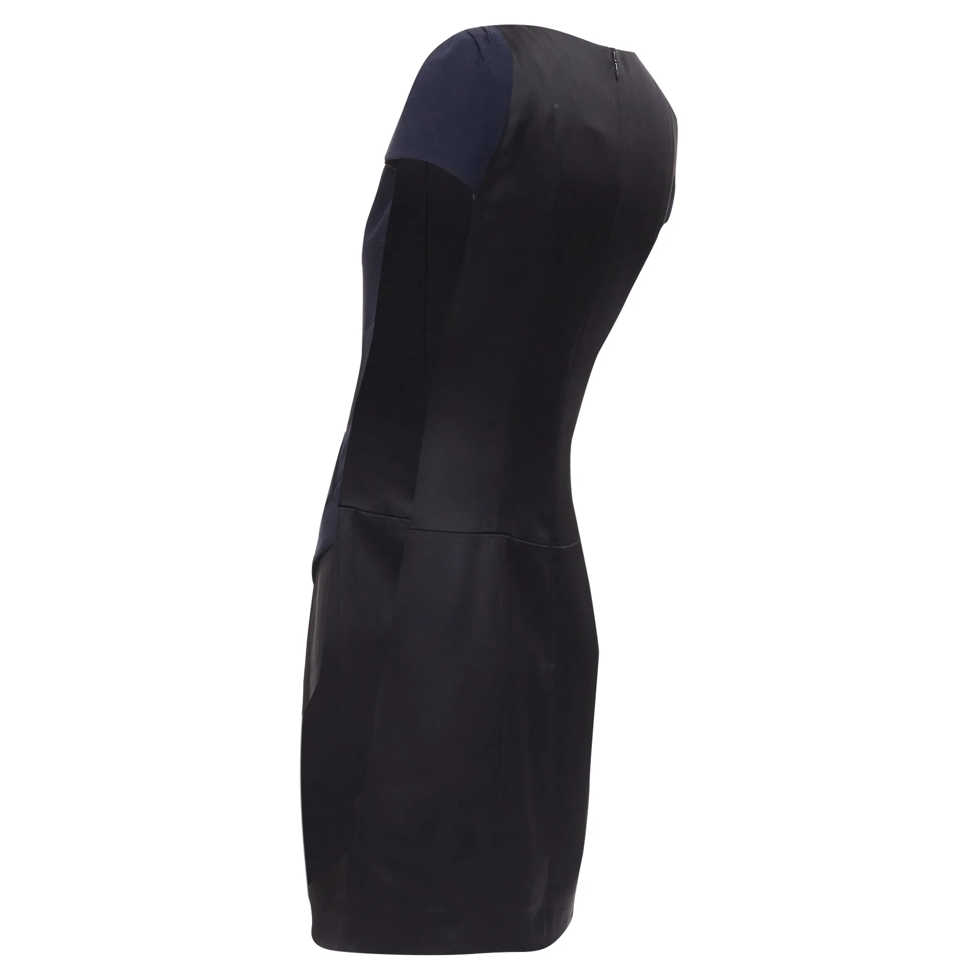 Women's Chanel rayon wool blend draped pleated shift dress - Image 6