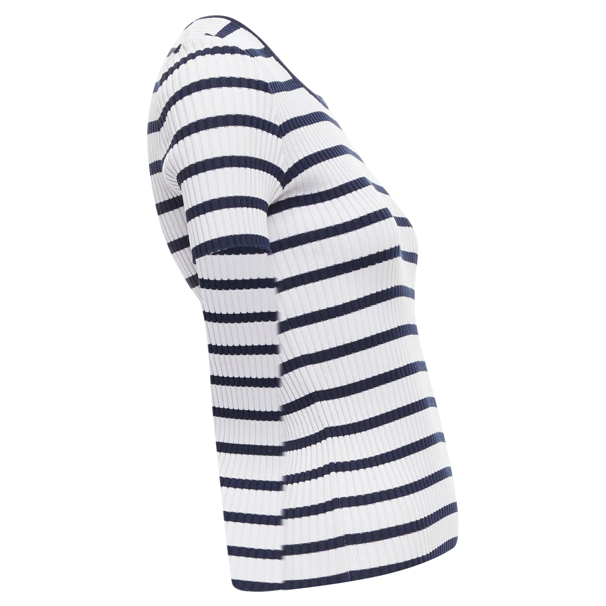 Women's Chanel ribbed cotton nautical striped logo top - Image 4