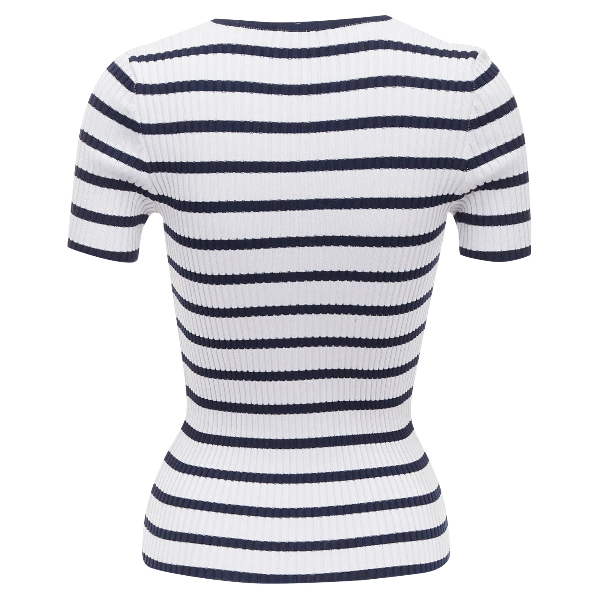 Women's Chanel ribbed cotton nautical striped logo top - Image 5