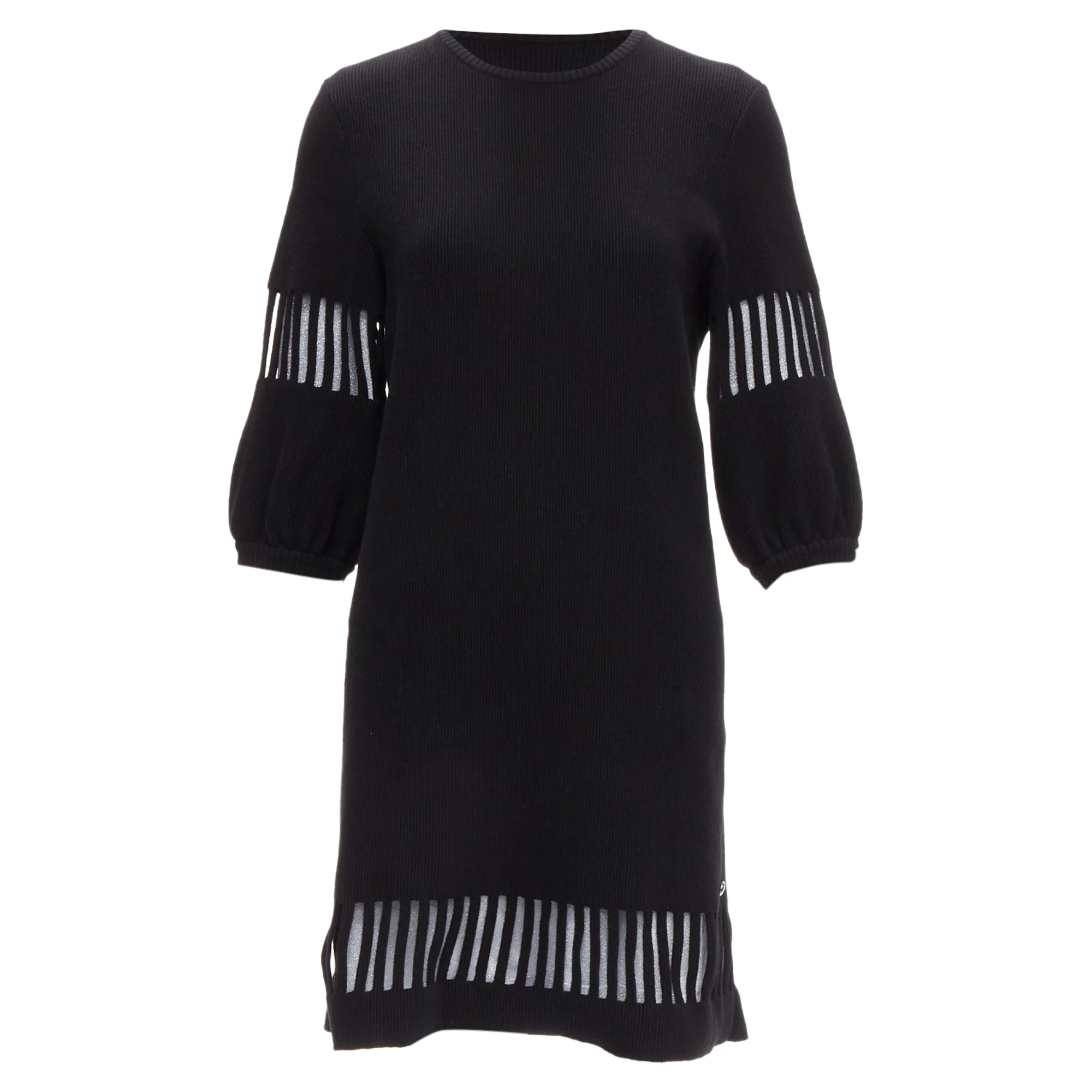 Women's Chanel wool angora cut out lurex sweater dress