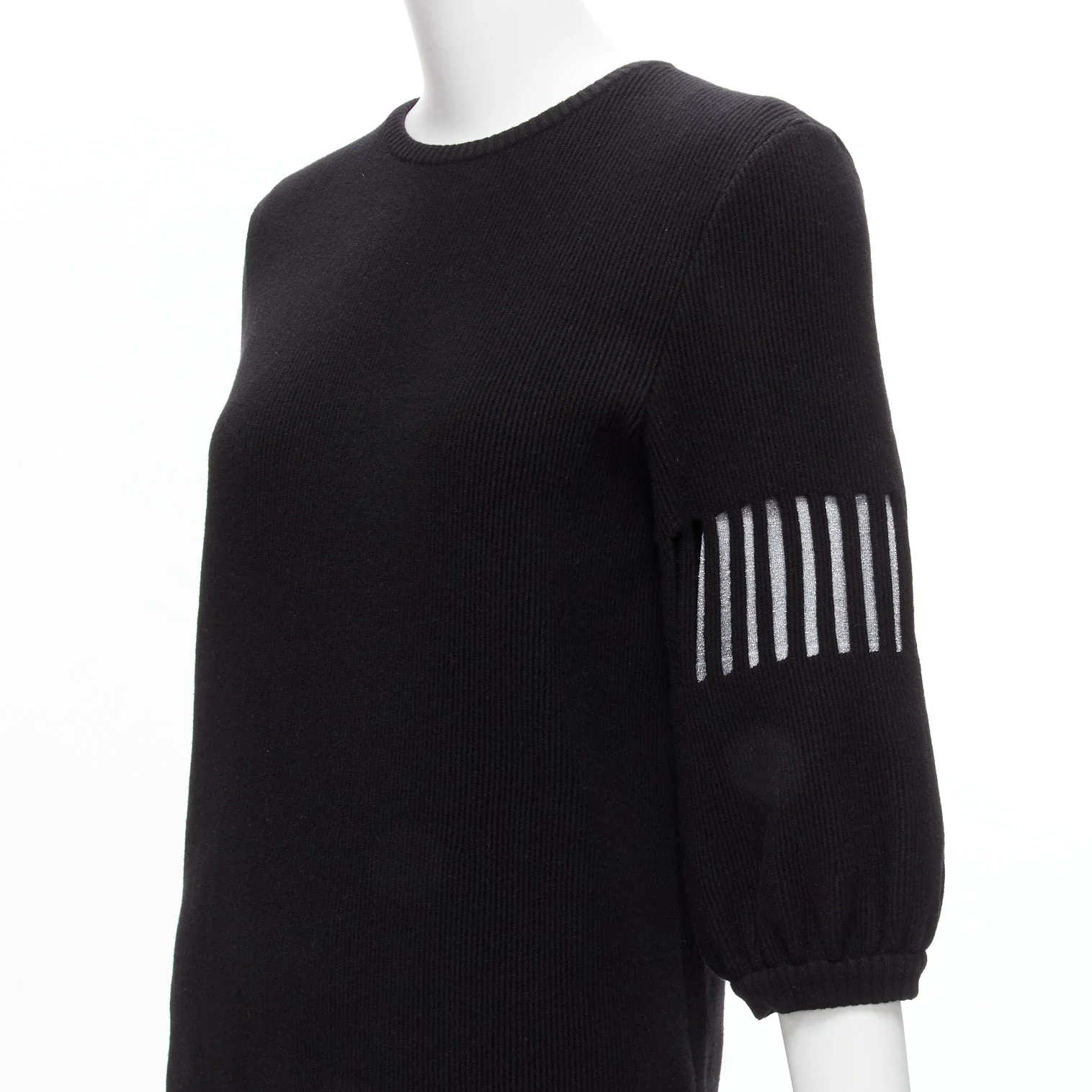 Women's Chanel wool angora cut out lurex sweater dress - Image 8