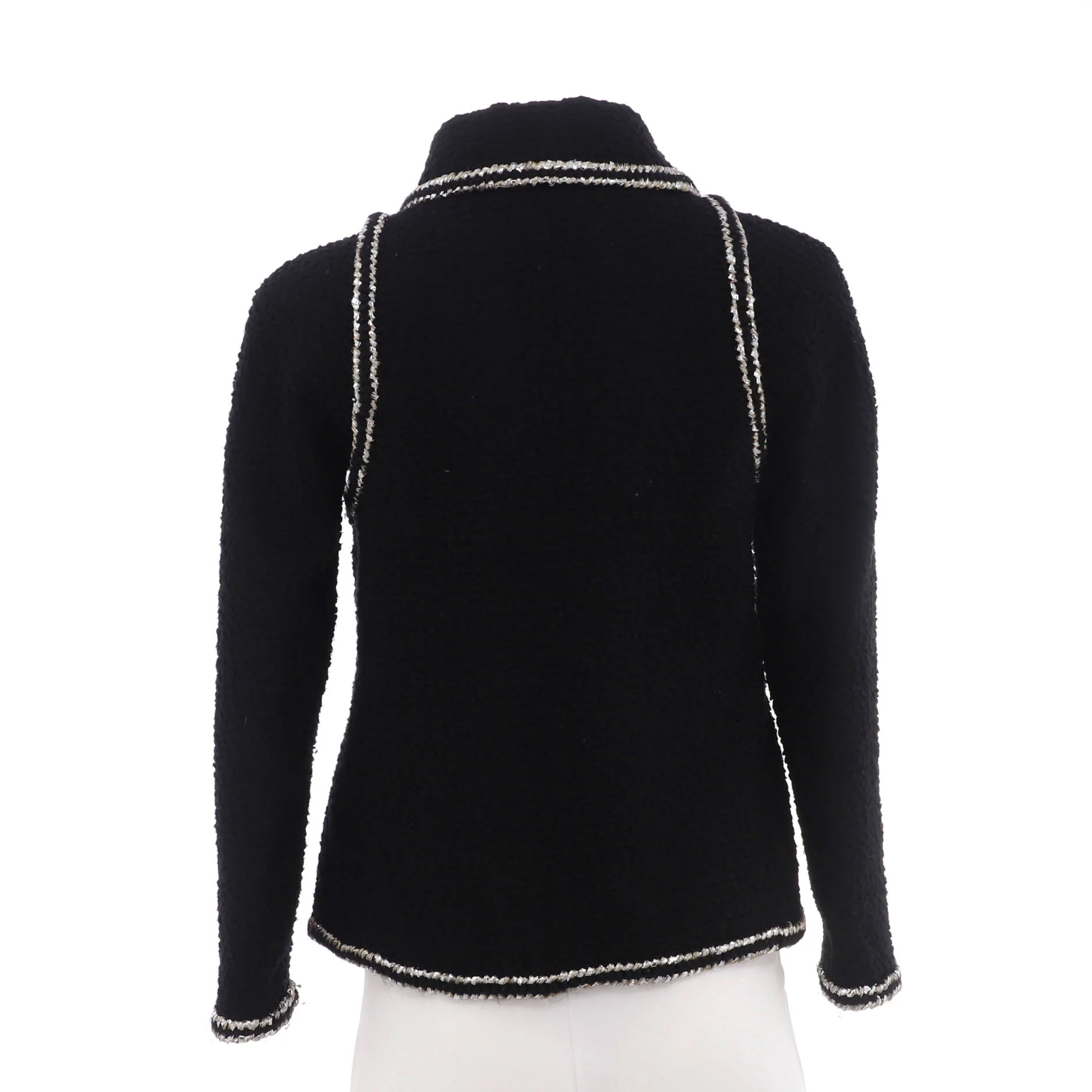 Women's Two Pocket Trim Detail Collared Button Up Jacket Tweed - Image 2