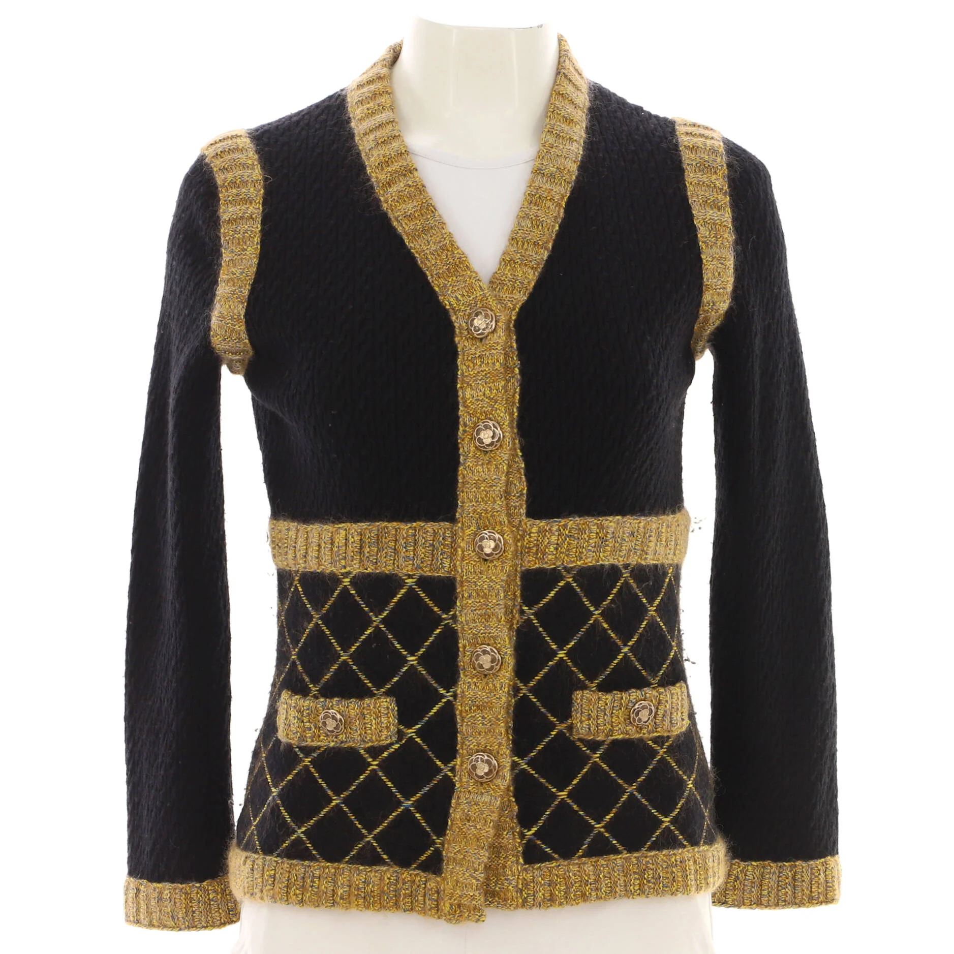 Women's Two Pocket V-Neck Cardigan Silk Blend