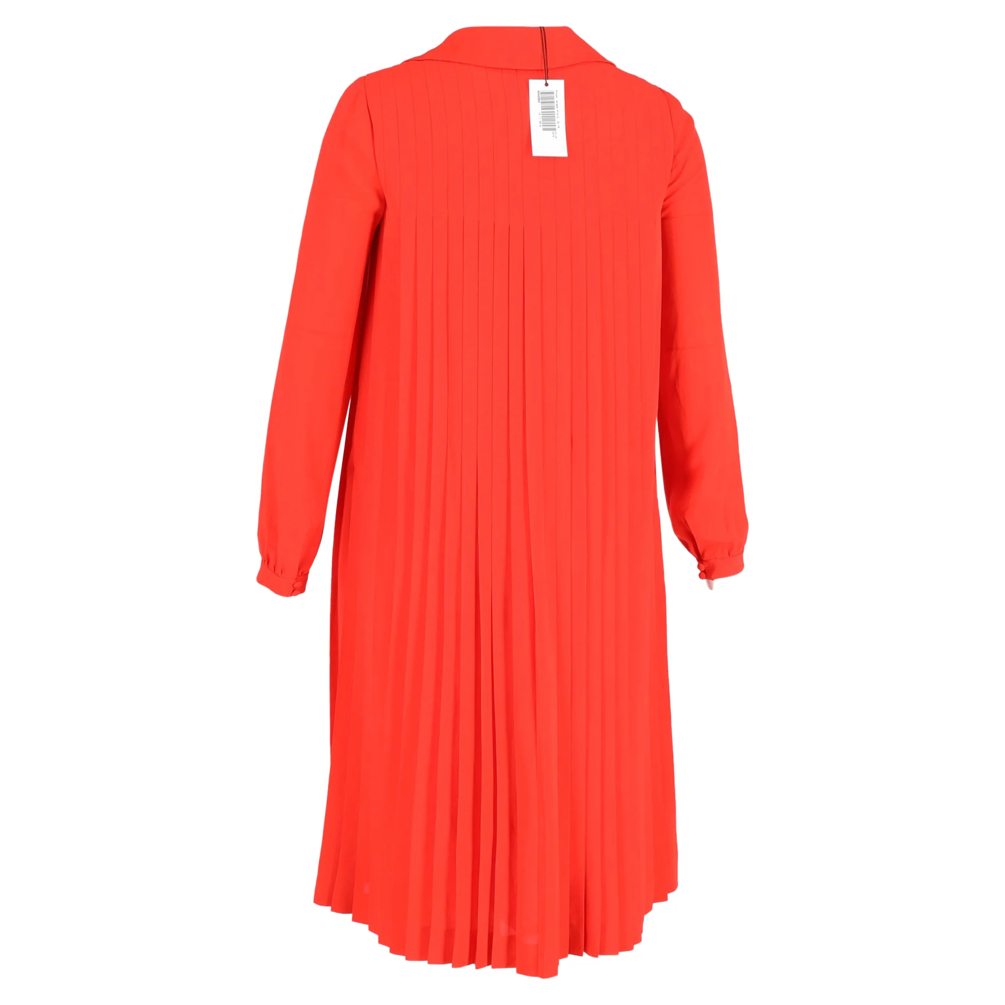 Women's Chloé A-Line Pleated Dress in Red Silk - Image 3