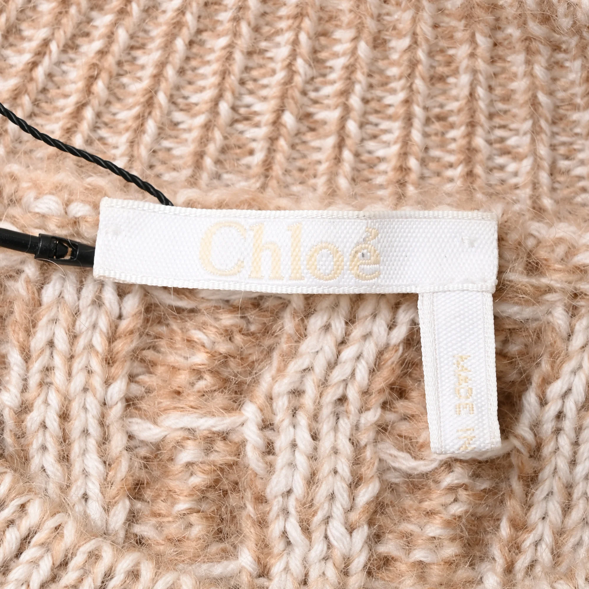 Women's Chloé Cable-Knit Sweater in Beige Wool - Image 4