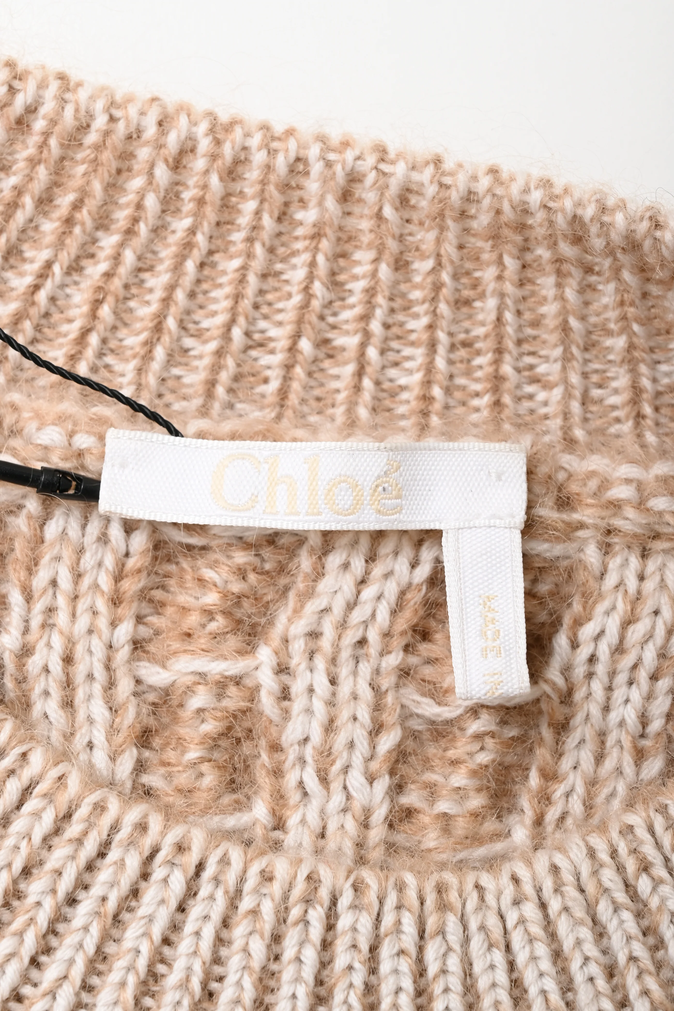 Women's Chloé Cable-Knit Sweater in Beige Wool - Image 9