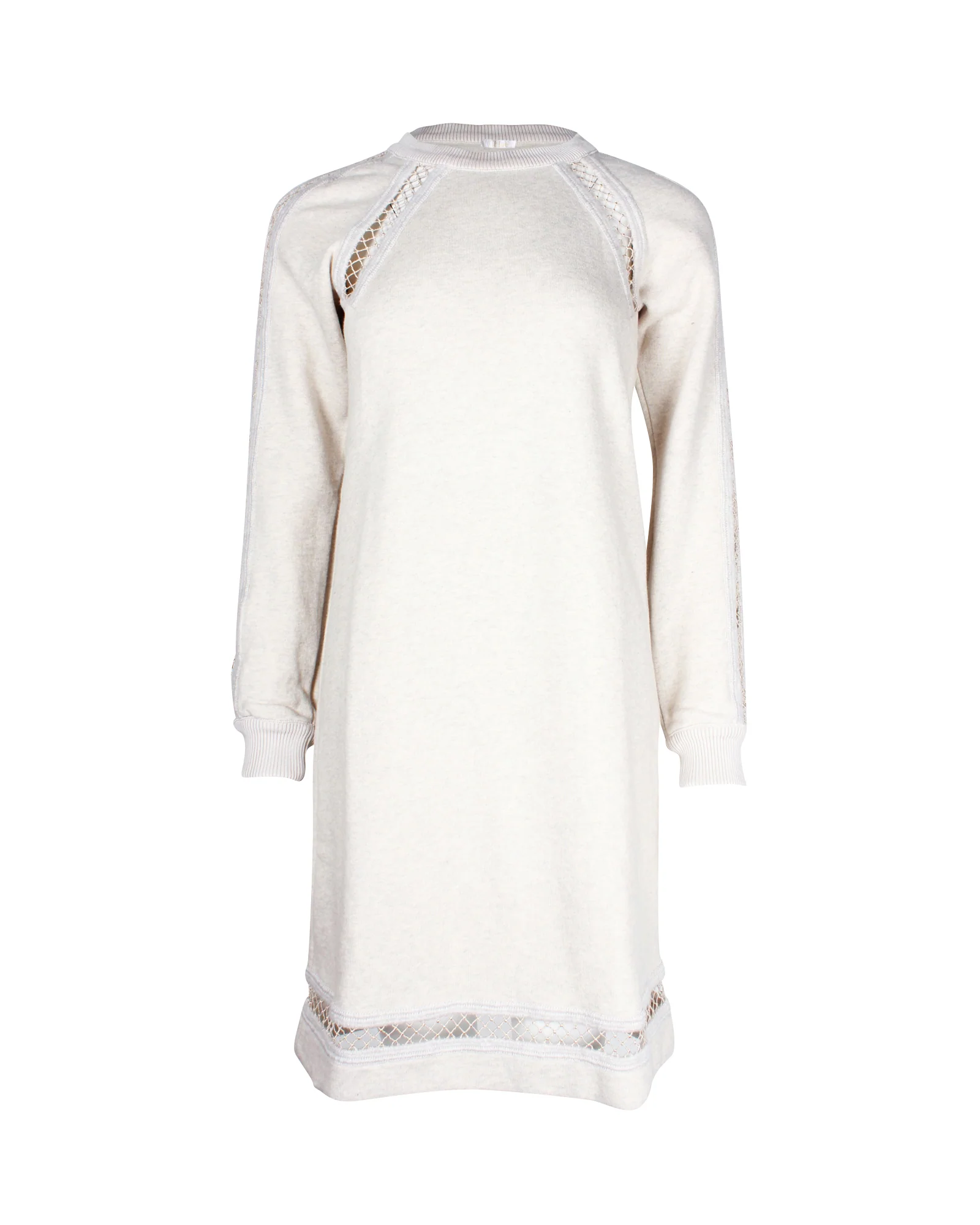 Women's Chloe Cut Out Detail Sweatshirt Mini Dress in Cream Cotton