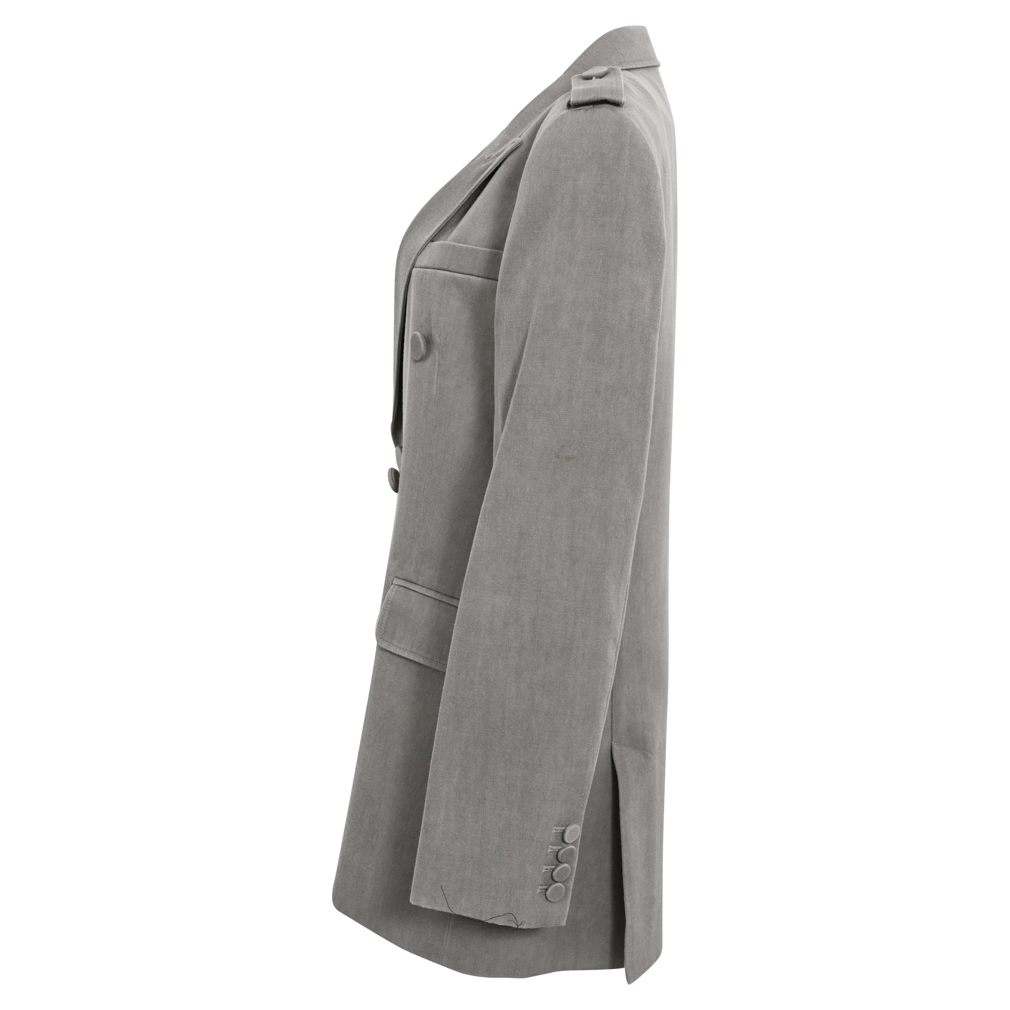Women's Chloé Double-Breasted Blazer in Grey Wool - Image 2