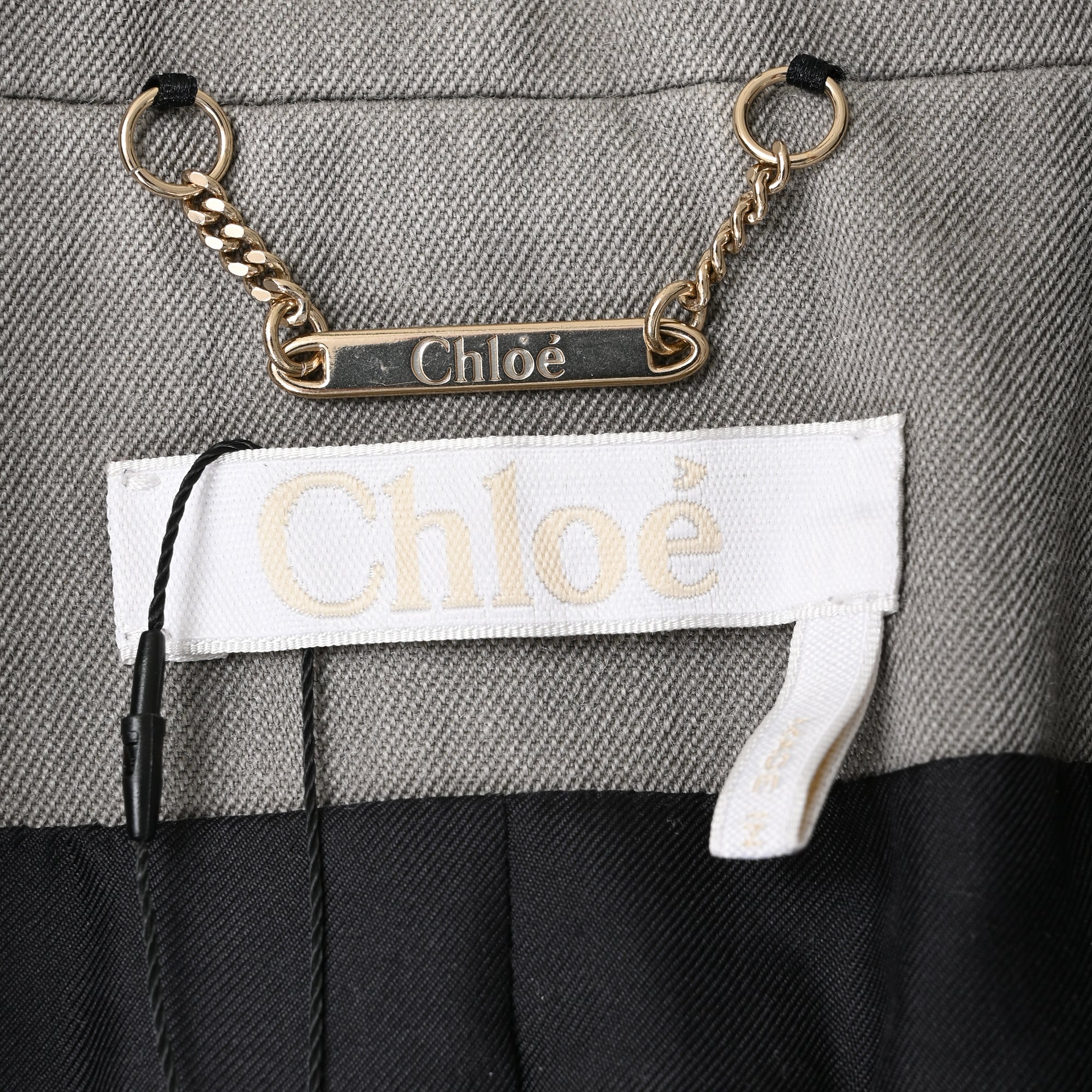 Women's Chloé Double-Breasted Blazer in Grey Wool - Image 4