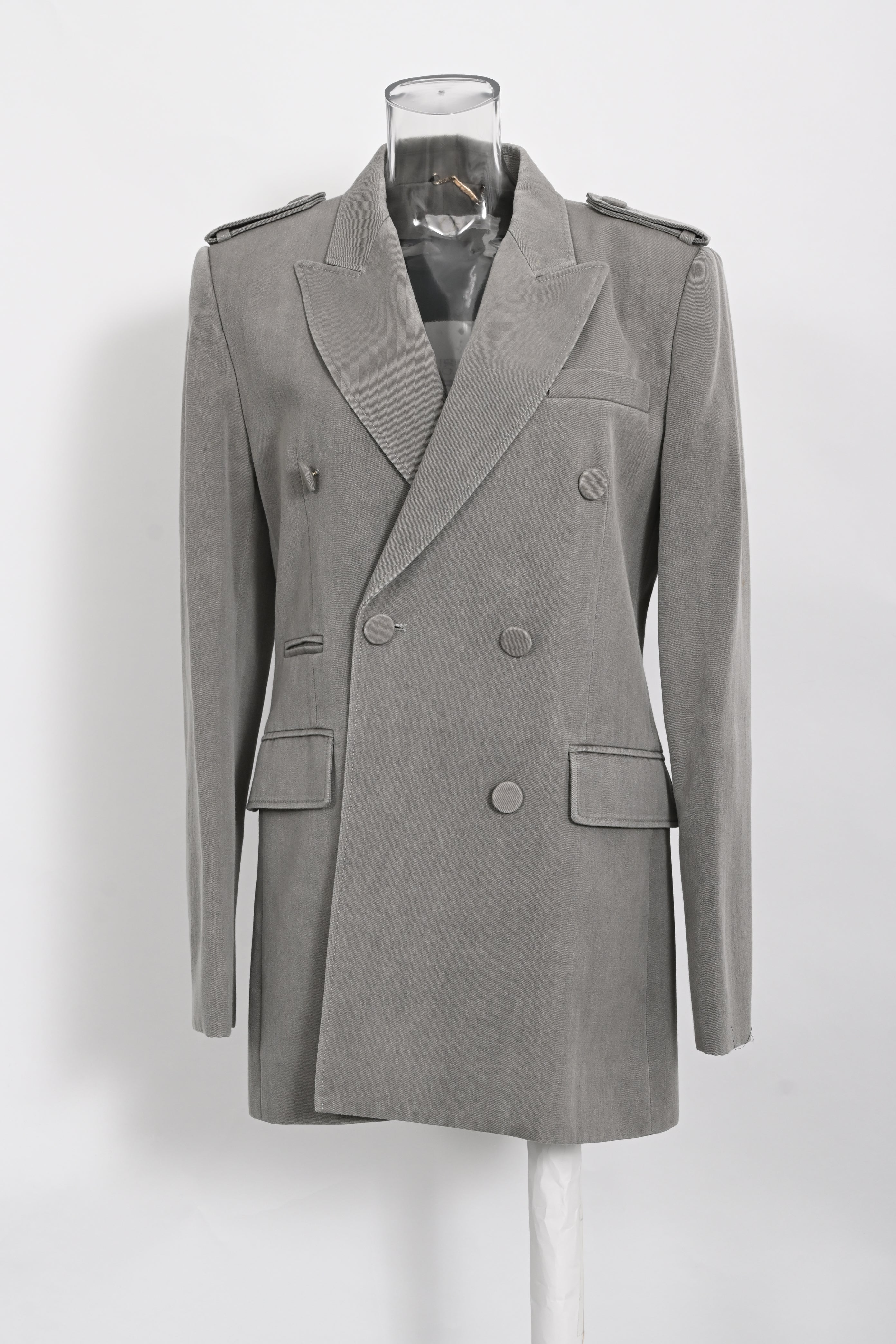 Women's Chloé Double-Breasted Blazer in Grey Wool - Image 6