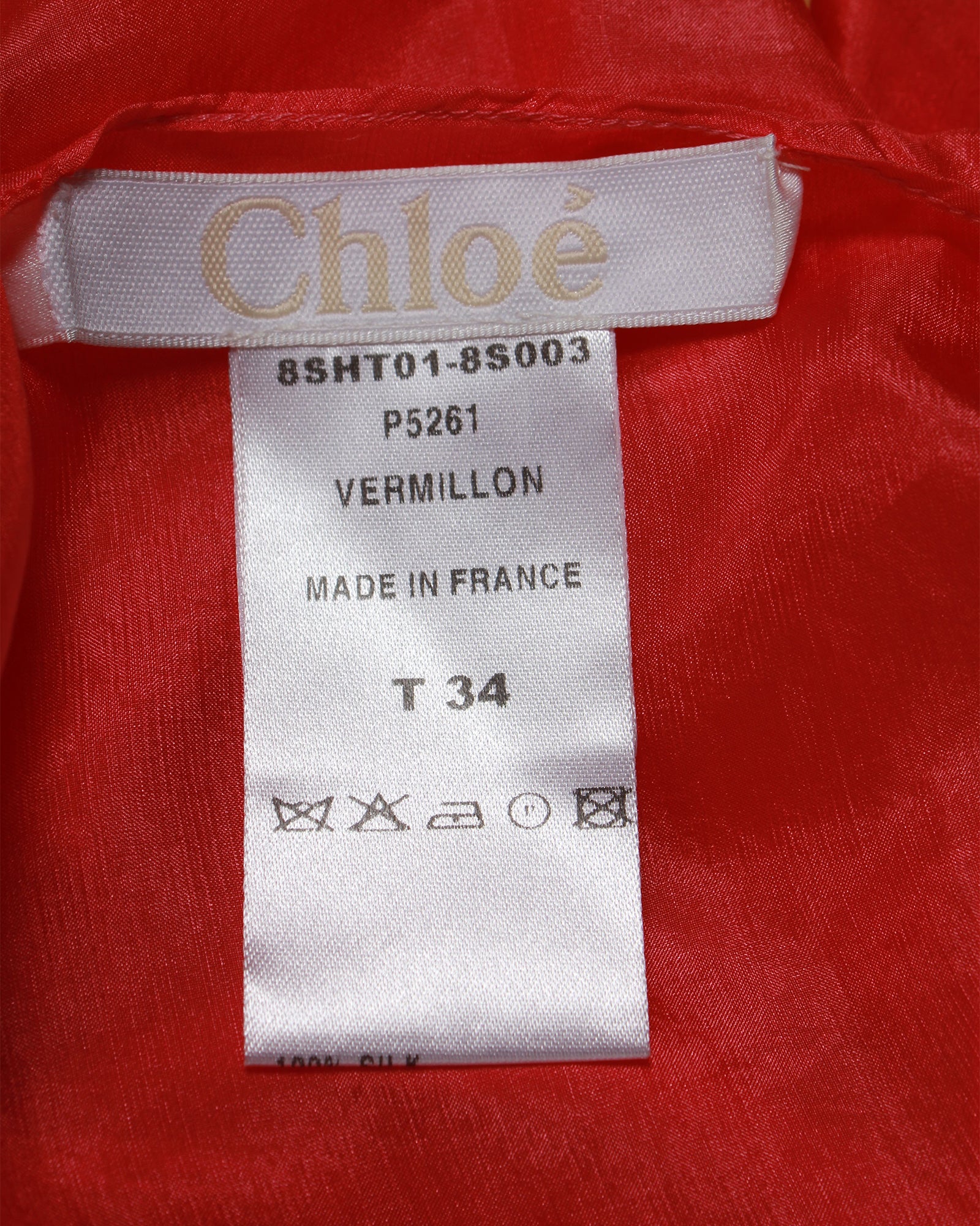 Women's Chloe Draped Top in Red Silk - Image 4