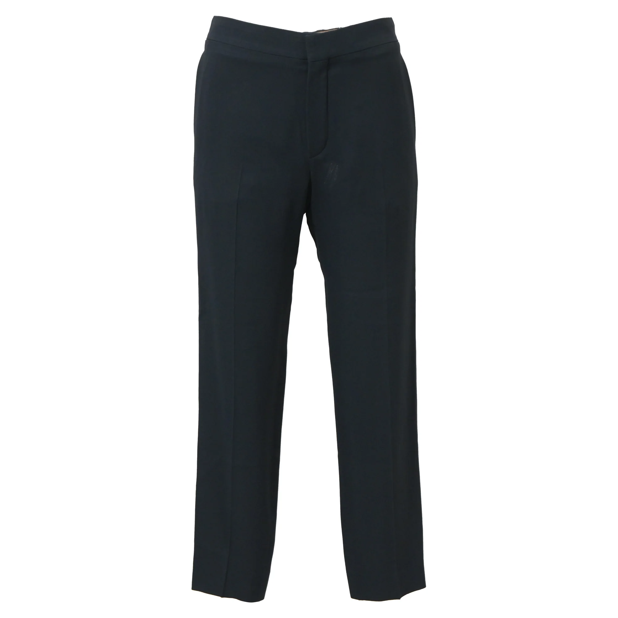 Women's Chloé High-Waisted Wide-Leg Trousers in Navy Blue Acetate