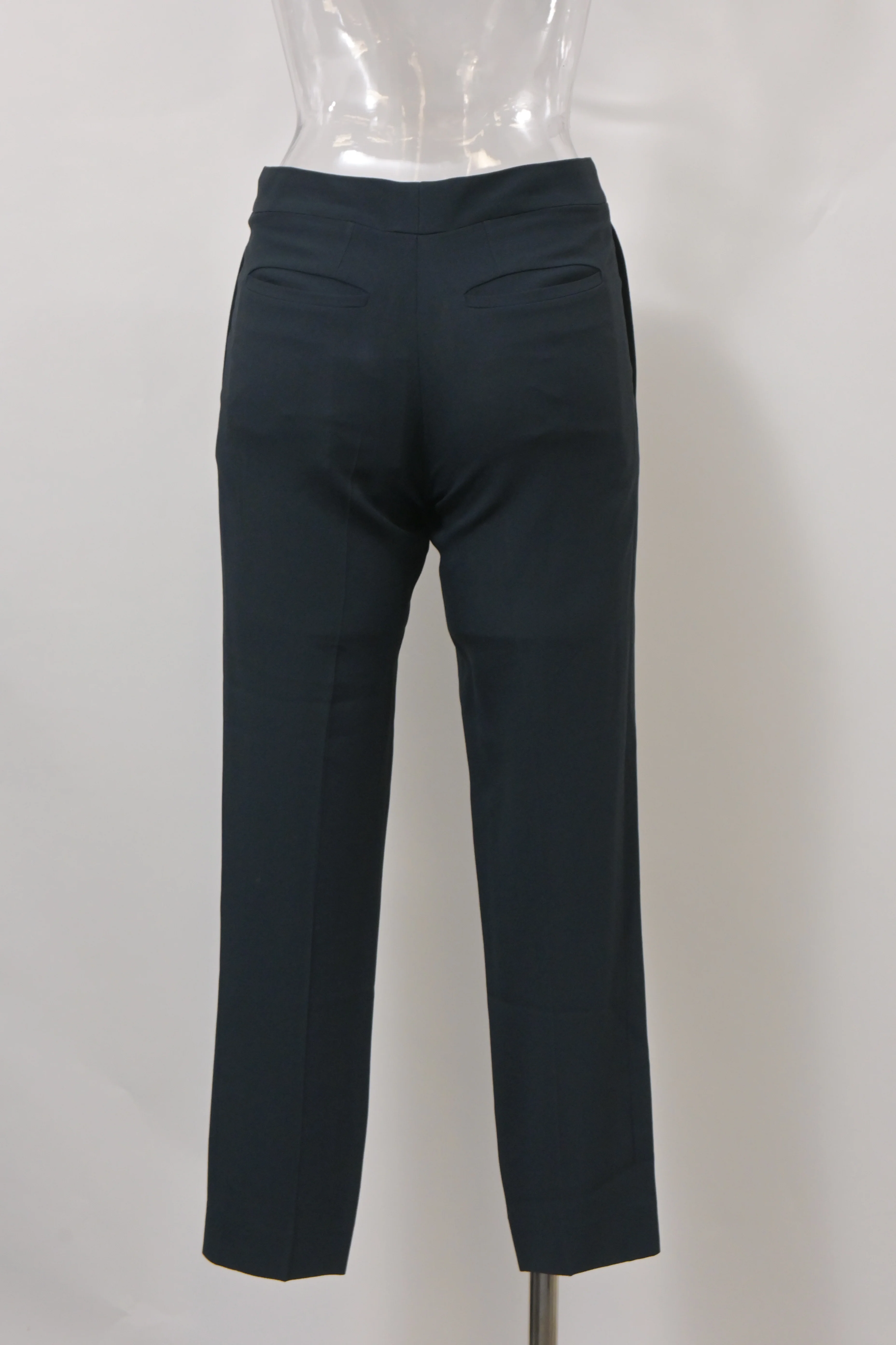 Women's Chloé High-Waisted Wide-Leg Trousers in Navy Blue Acetate - Image 7