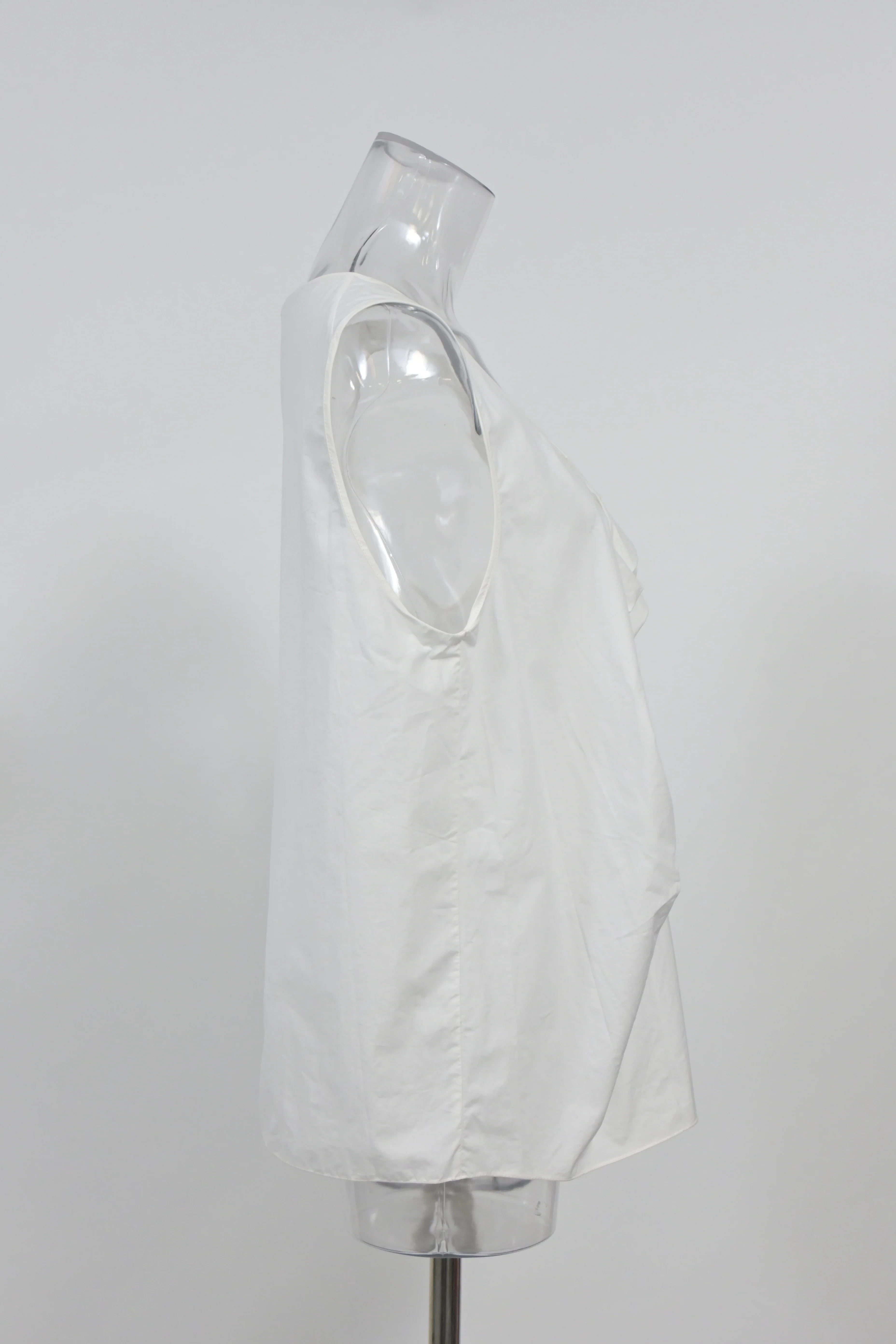 Women's Chloe Sleeveless Ruffled Top in White Cotton - Image 7