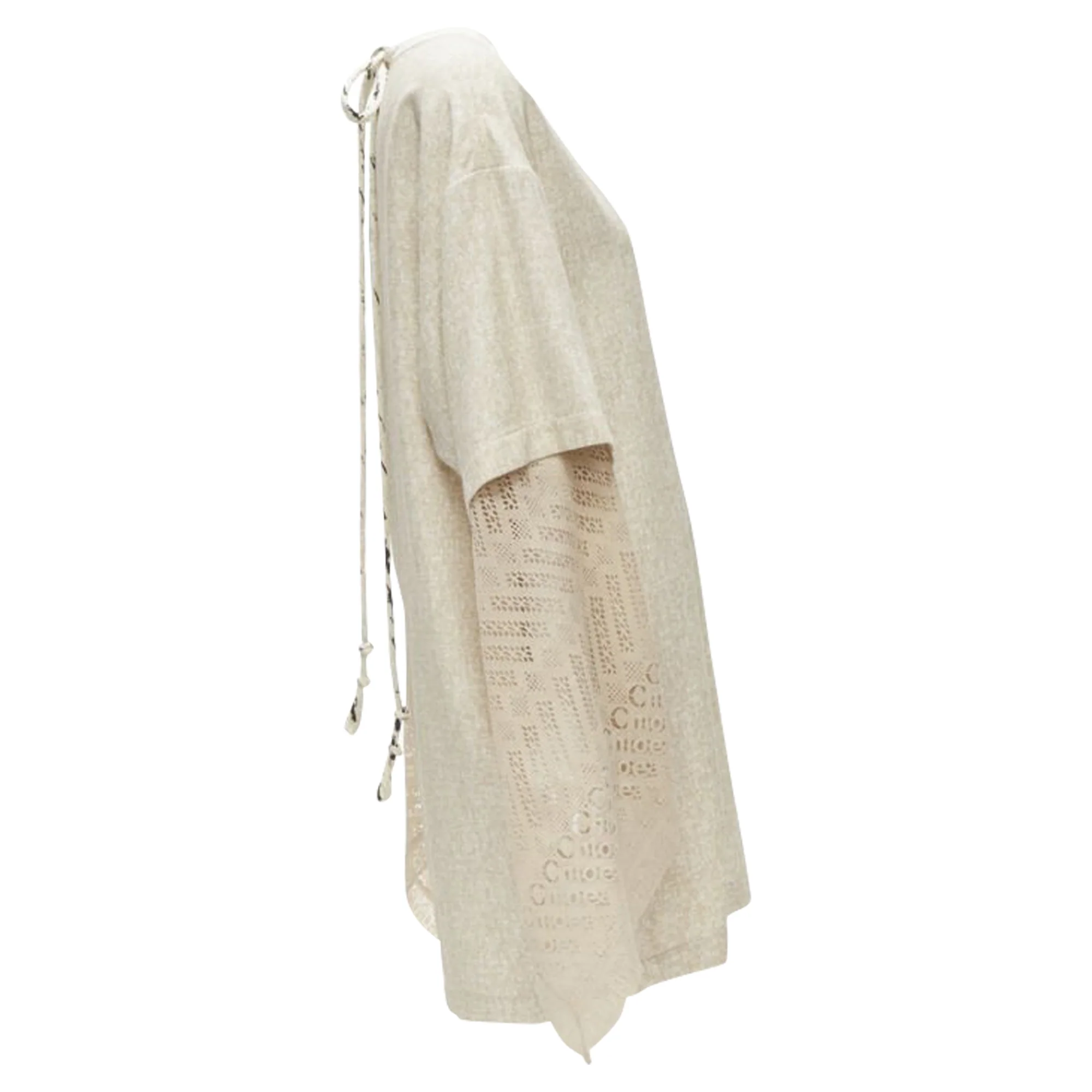 Women's Chloe speckle crochet sleeves layered dress - Image 4