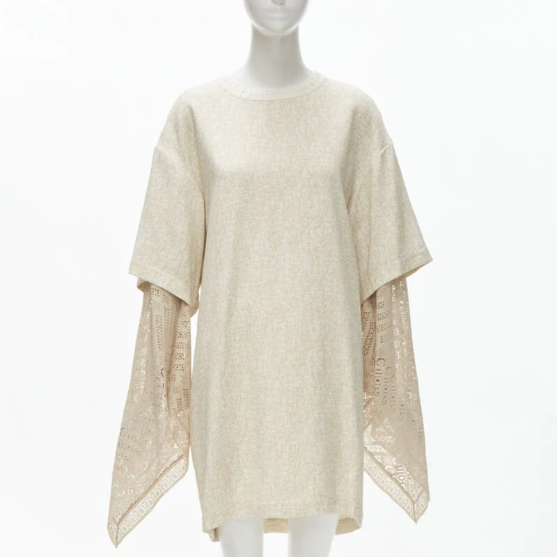 Women's Chloe speckle crochet sleeves layered dress - Image 7