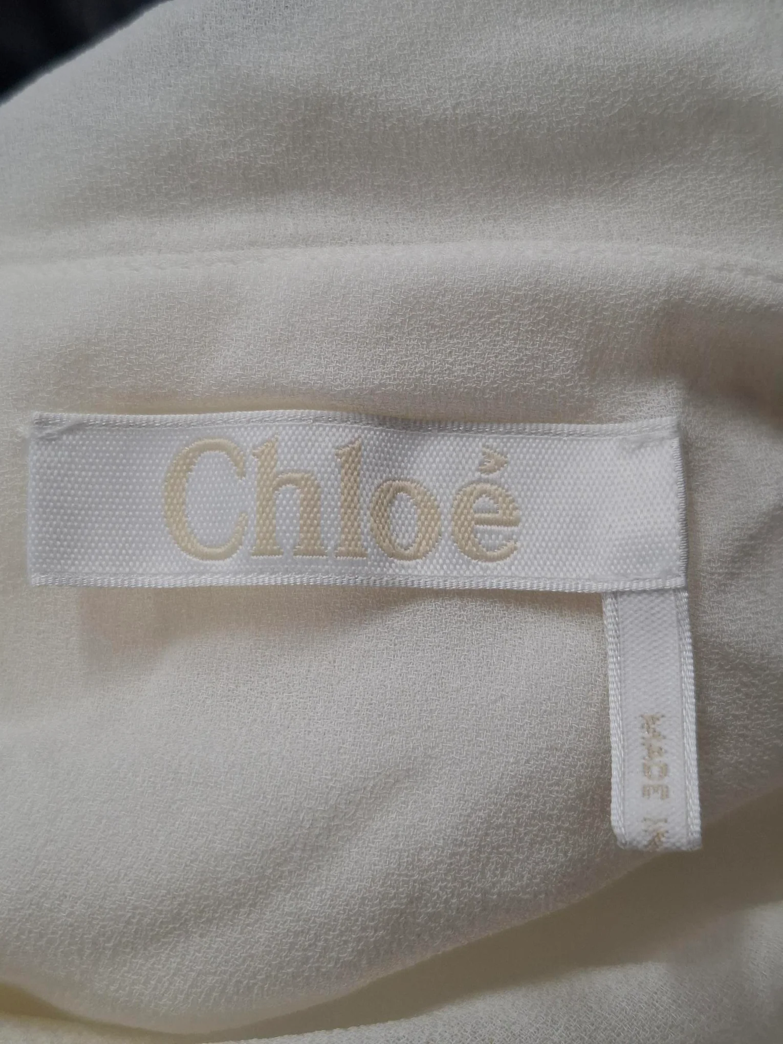 Women's Chloé Square Collar Pleated Midi Dress in White and Black Viscose - Image 6