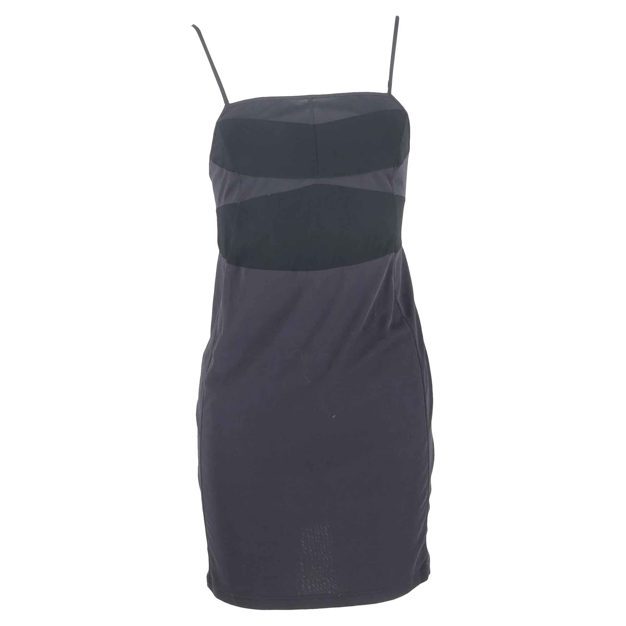 Women's Chloé Square Neck Mini Dress in Navy Blue Cotton