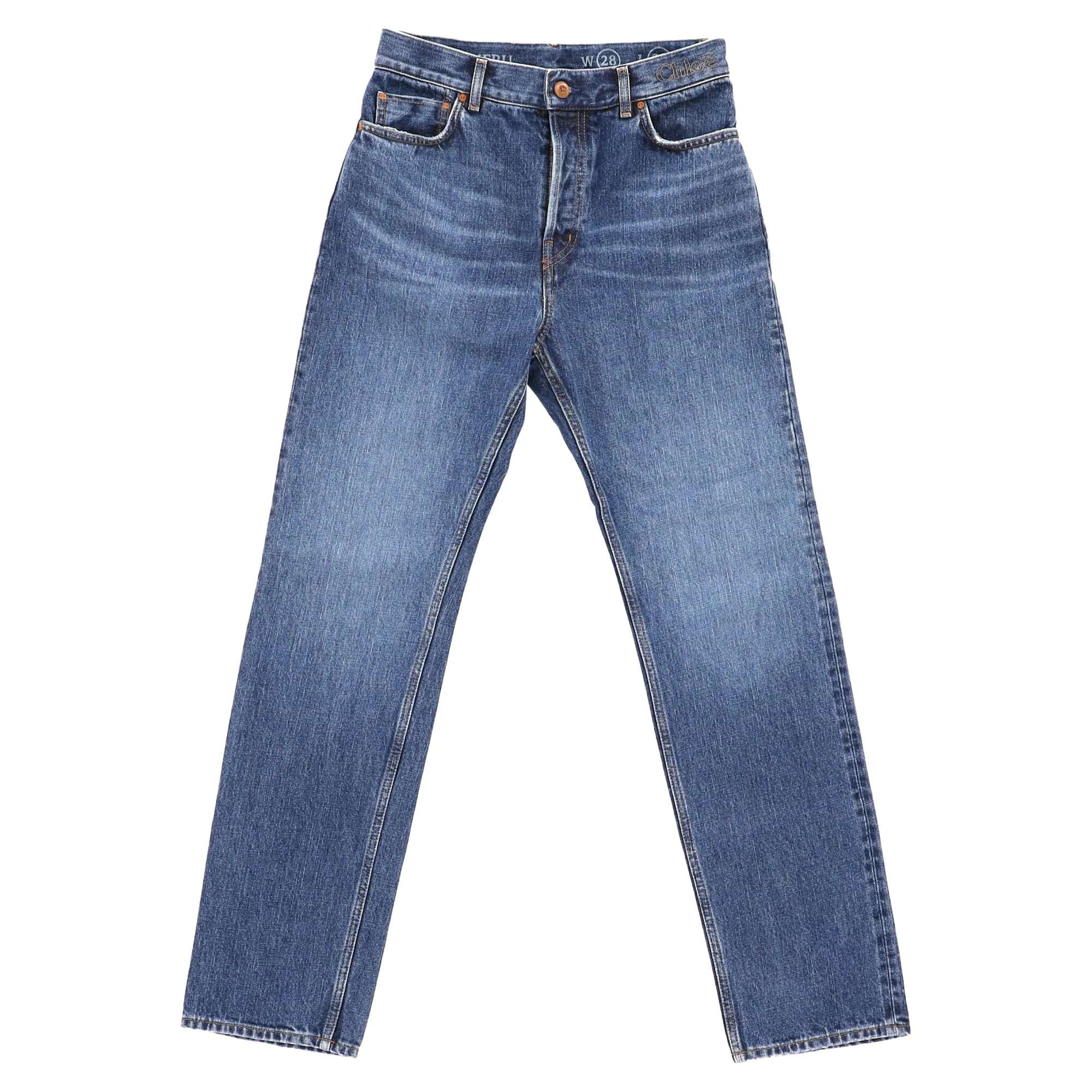 Women's Chloé Straight Leg Jeans in Light Blue Cotton