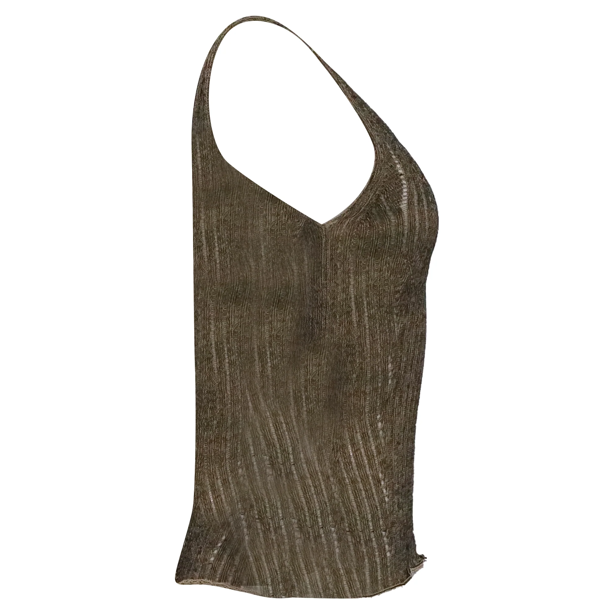 Women's Chloé Straw Knitted Tank Top in Beige Cotton - Image 2