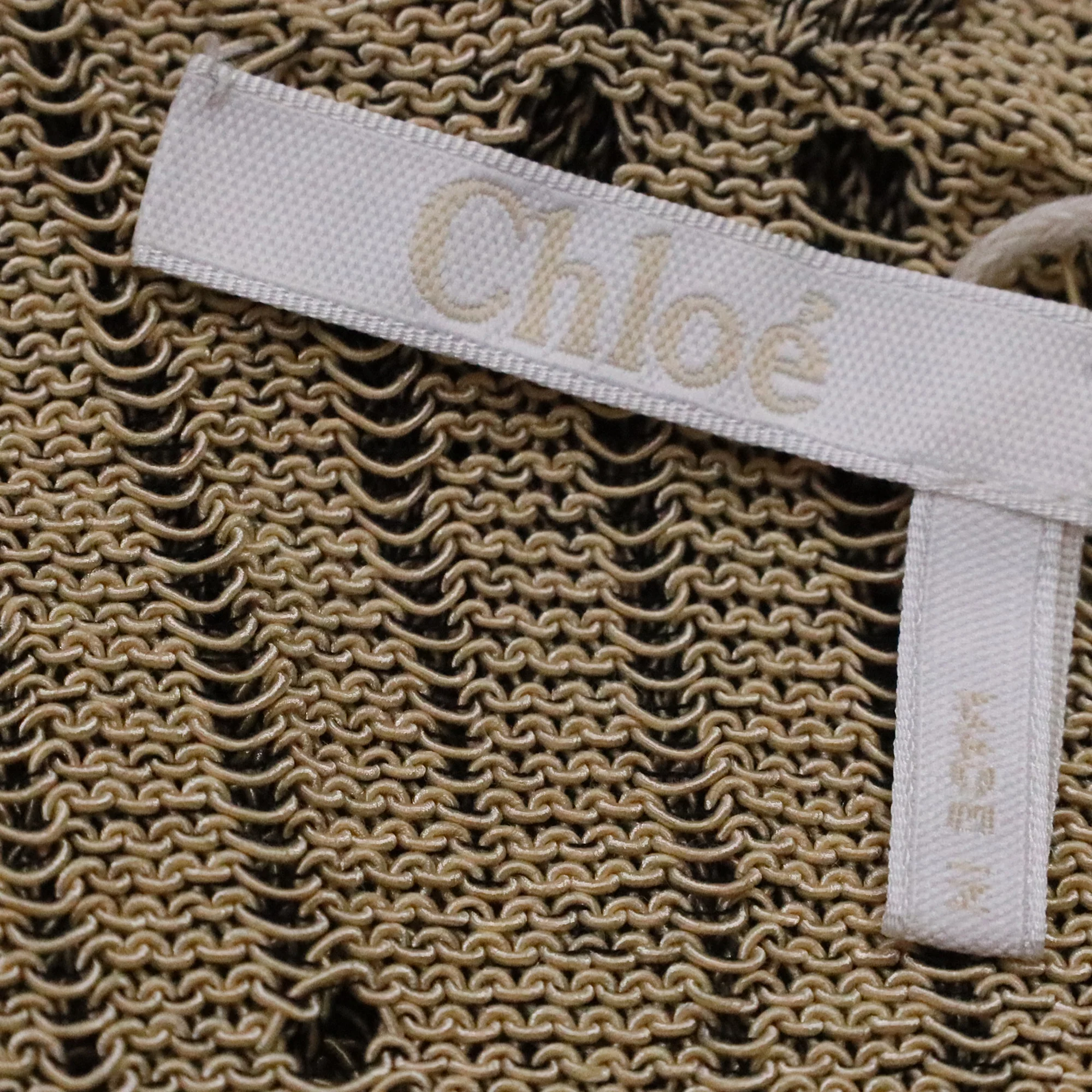 Women's Chloé Straw Knitted Tank Top in Beige Cotton - Image 4