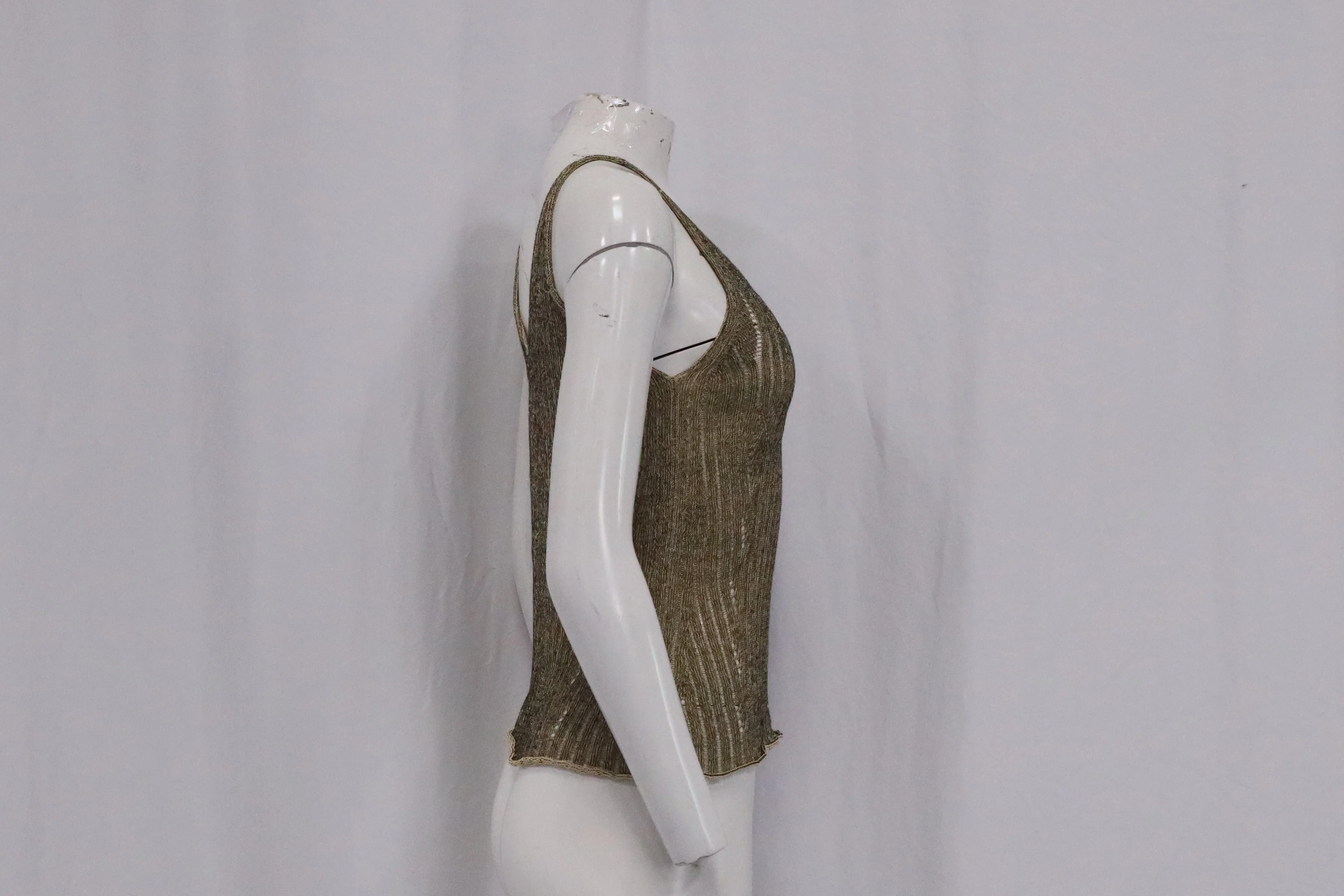 Women's Chloé Straw Knitted Tank Top in Beige Cotton - Image 7