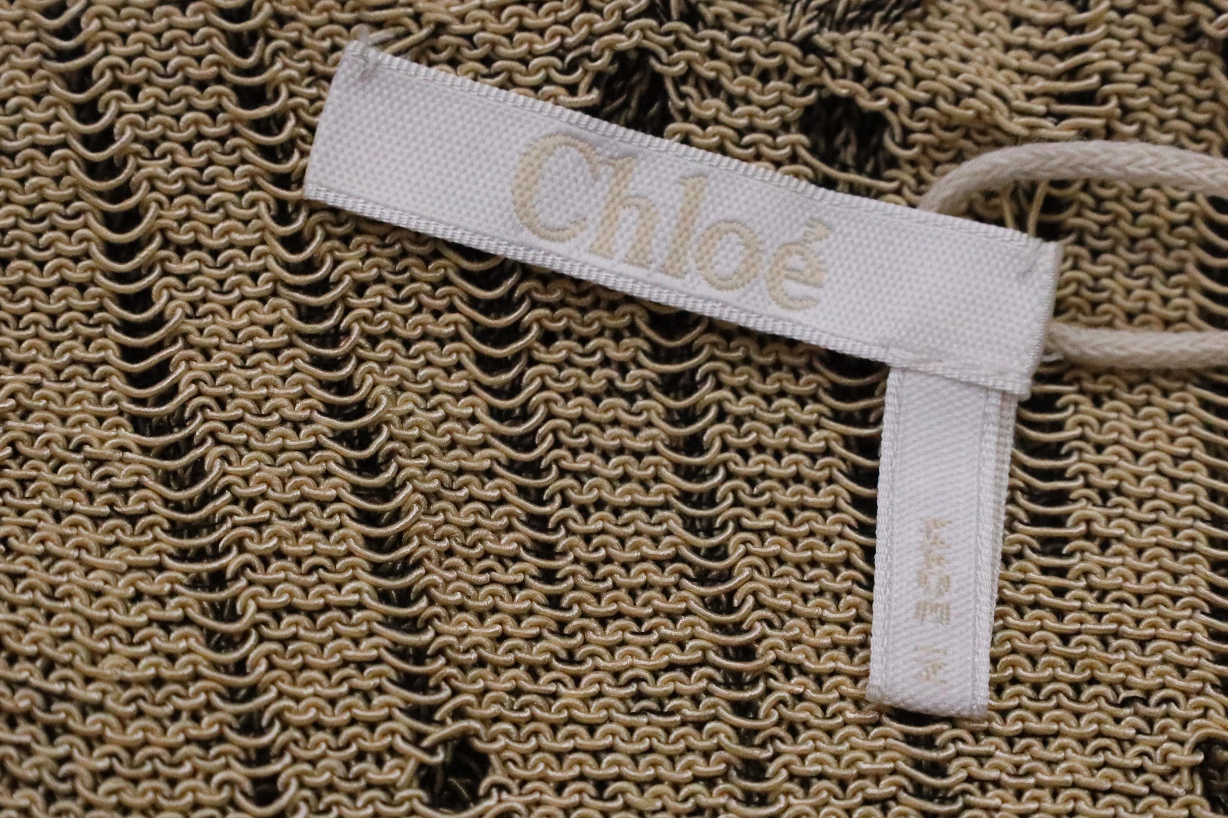 Women's Chloé Straw Knitted Tank Top in Beige Cotton - Image 9