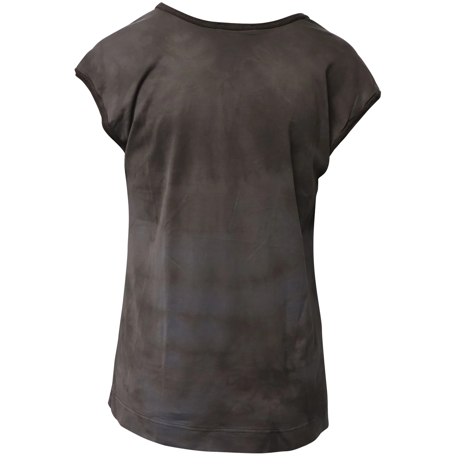 Women's Chloe Tie-Dye T-shirt with Flower Embellishment in Grey Cotton - Image 2